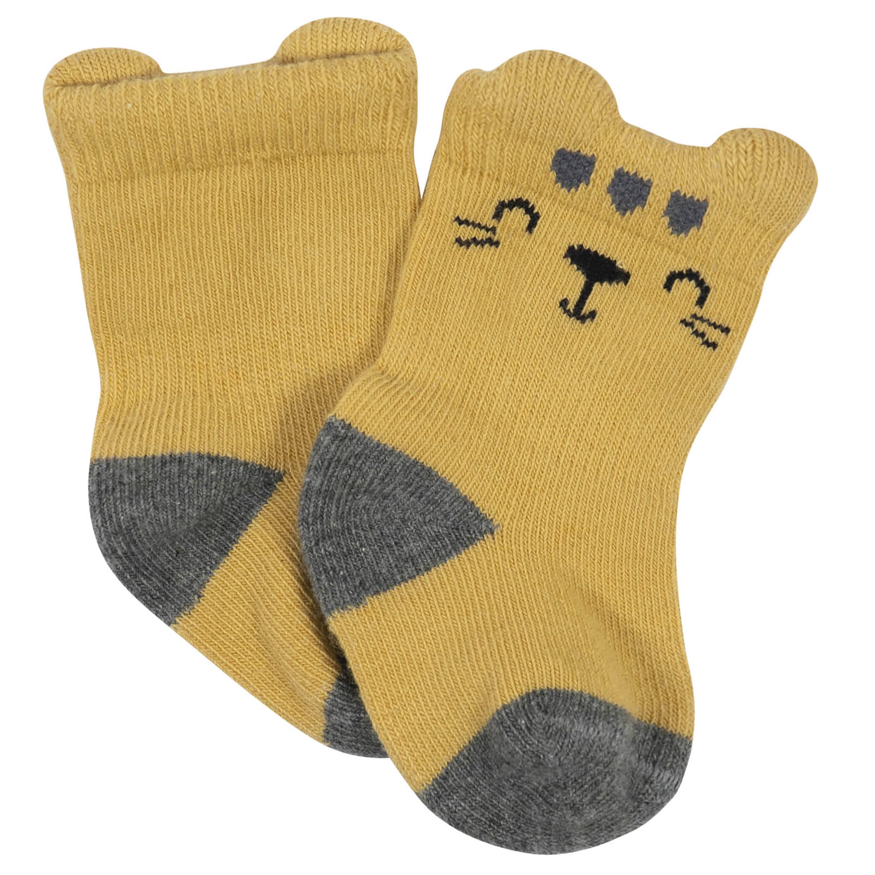 10-Pack Baby Boys Lion & White Wiggle Proof® Socks - Image 4