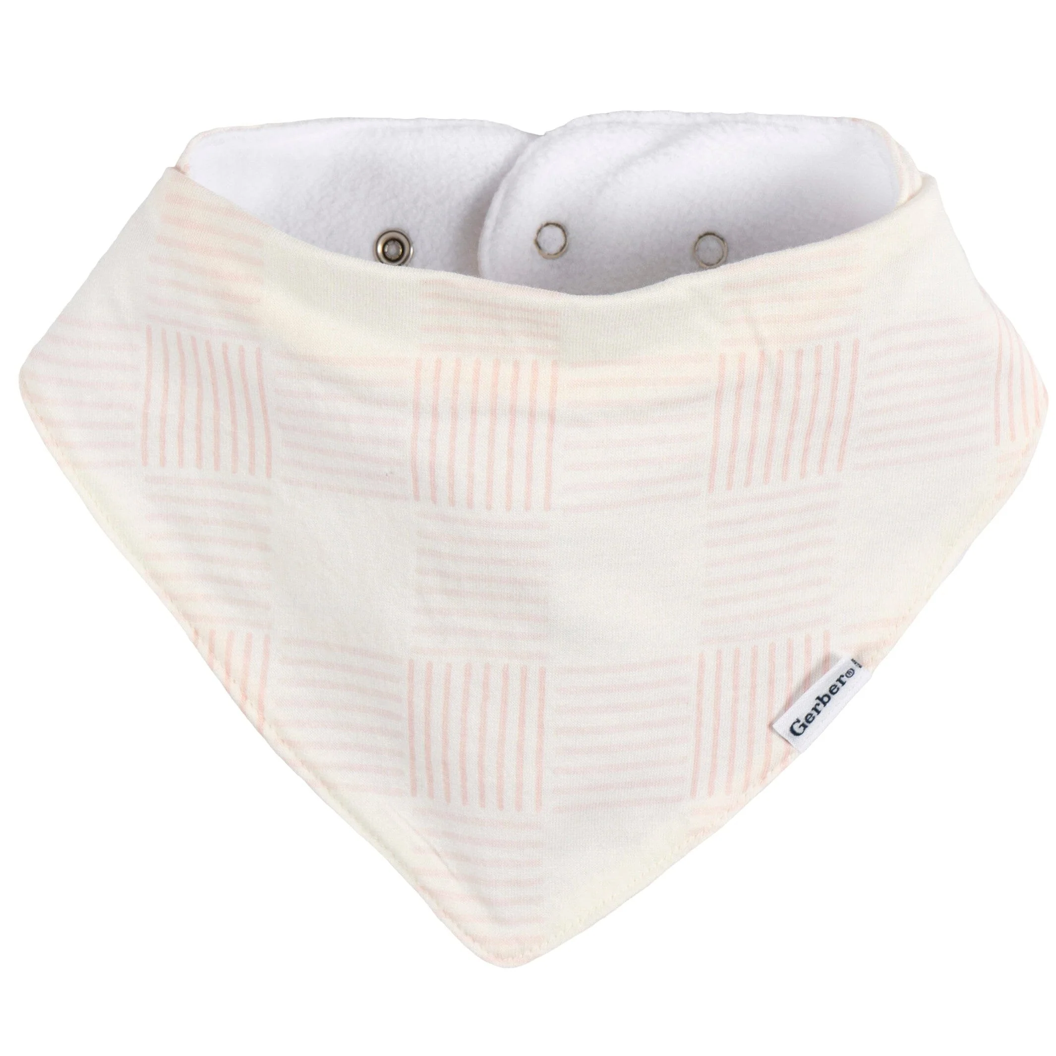 10-Pack Baby Girls Pink Plaid Jersey Bandana Bibs - Image 2