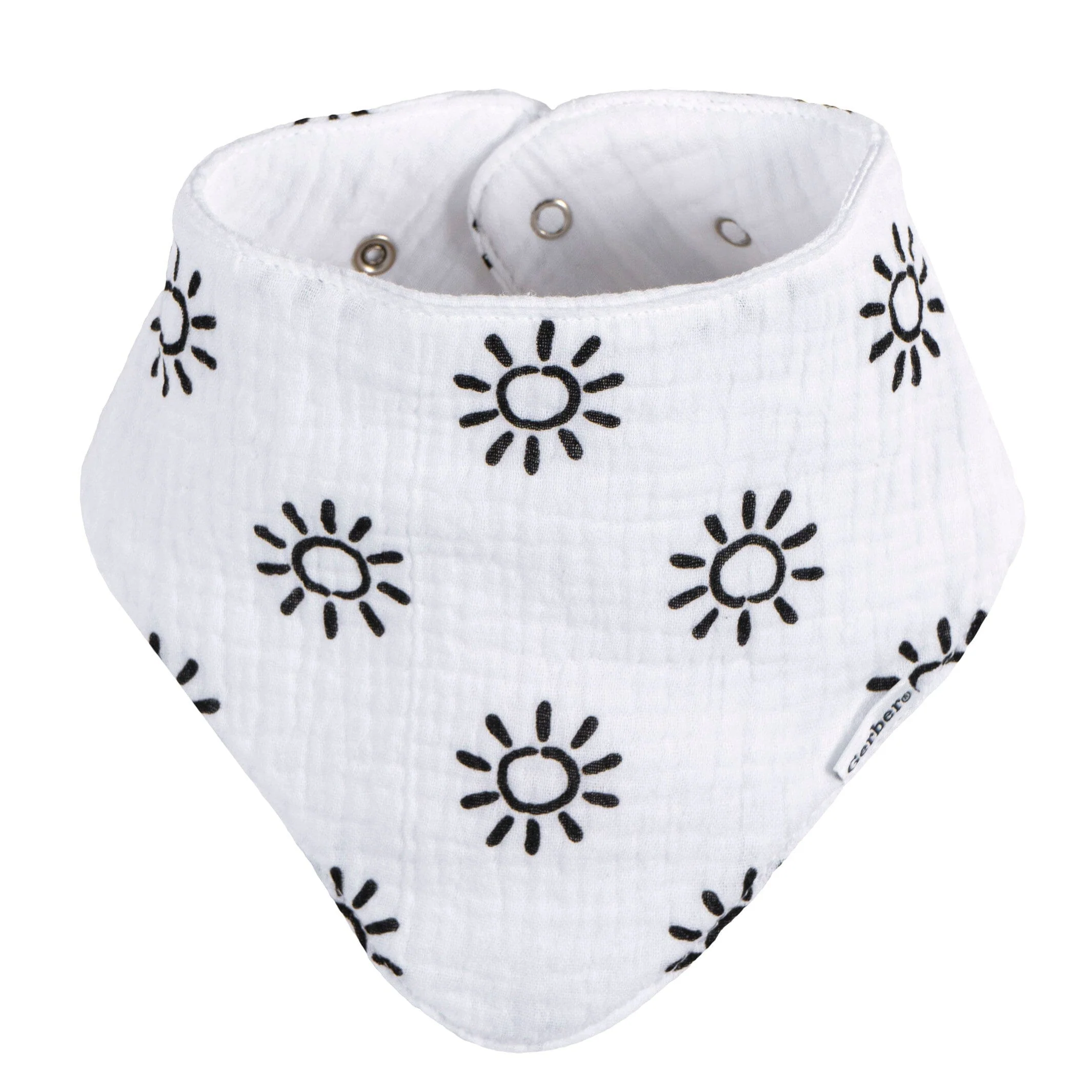 10-Pack Baby Neutral Black & White Muslin Bandana Bibs - Image 3
