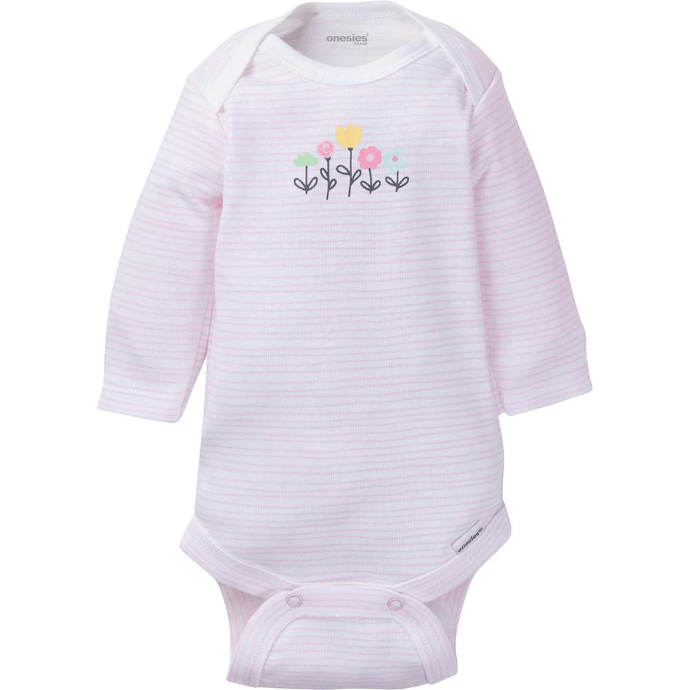 6-Pack Baby Girl Long Sleeve Kitty Onesies® Brand Bodysuits - Image 2