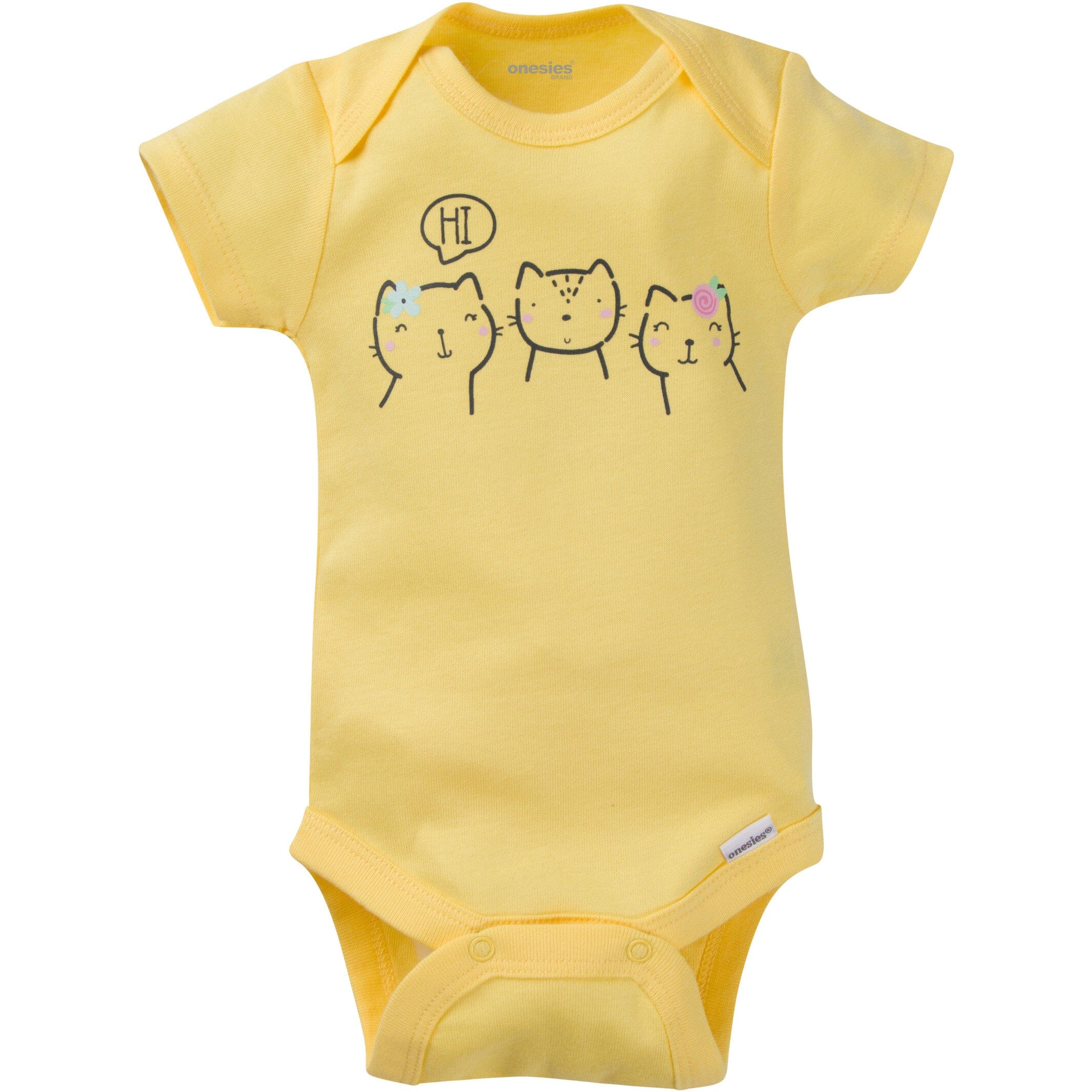 8-Pack Baby Girl Kitty Short Sleeve Onesies® Brand Bodysuits - Image 3