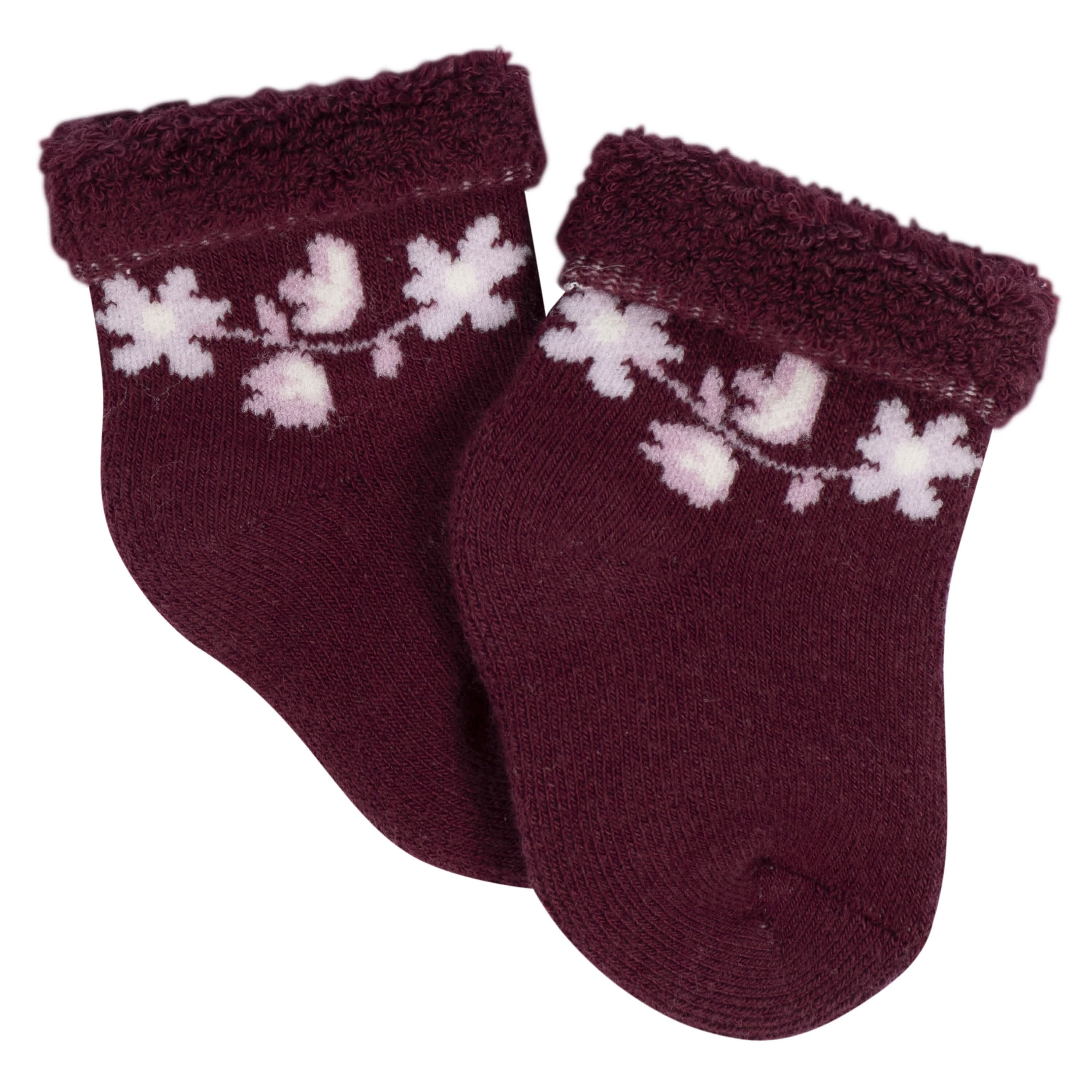 12-Pack Baby Girls Lavender Garden Terry Wiggle Proof® Socks - Image 2