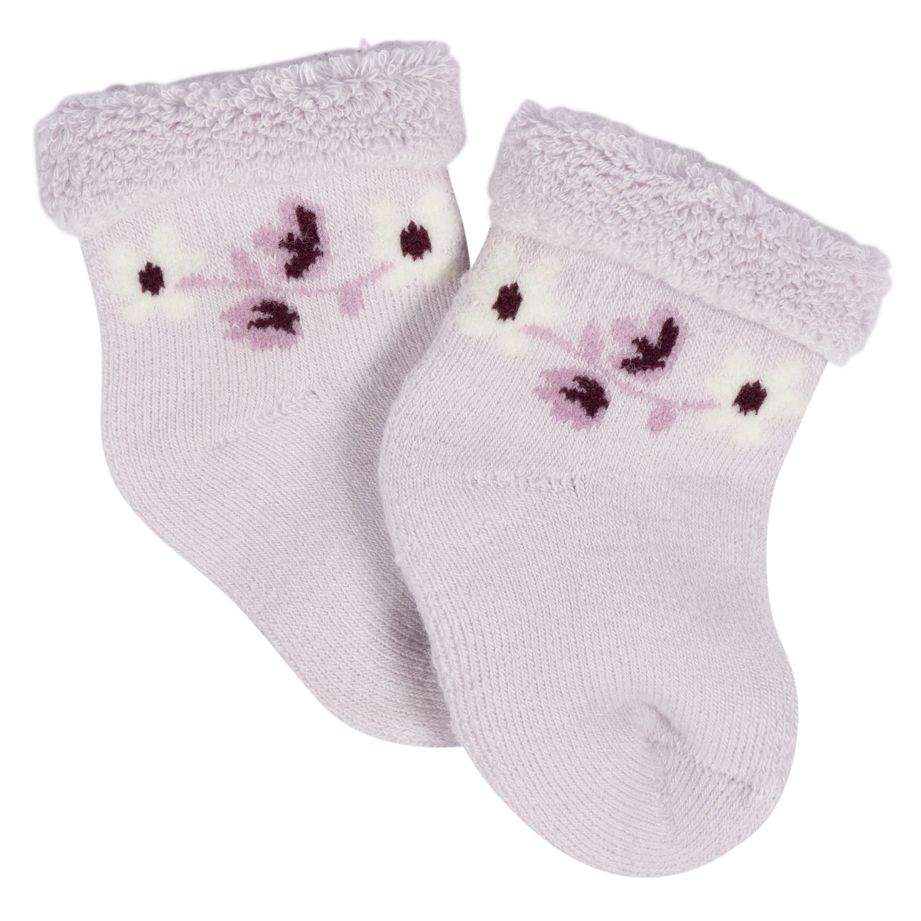 12-Pack Baby Girls Lavender Garden Terry Wiggle Proof® Socks - Image 4