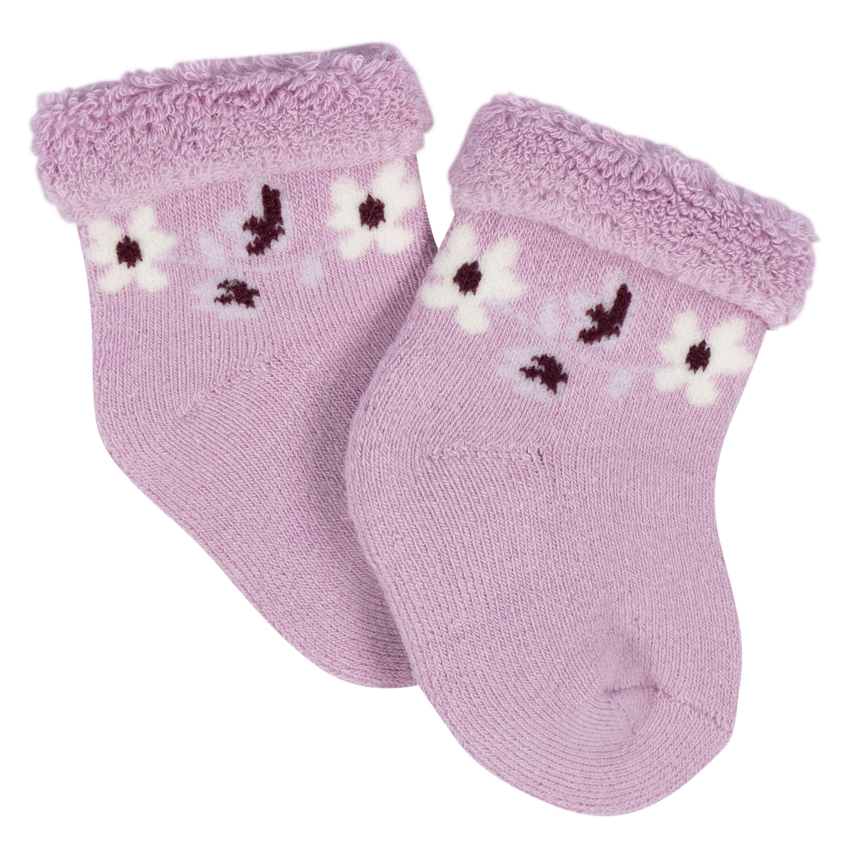 12-Pack Baby Girls Lavender Garden Terry Wiggle Proof® Socks - Image 6