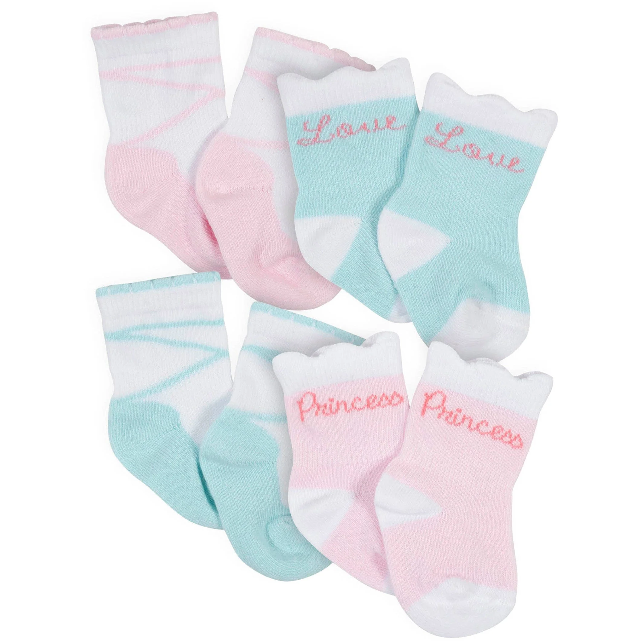 12-Pack Baby Girls Love, Floral, & Fairy Tale Wiggle-Proof™ Socks - Image 14