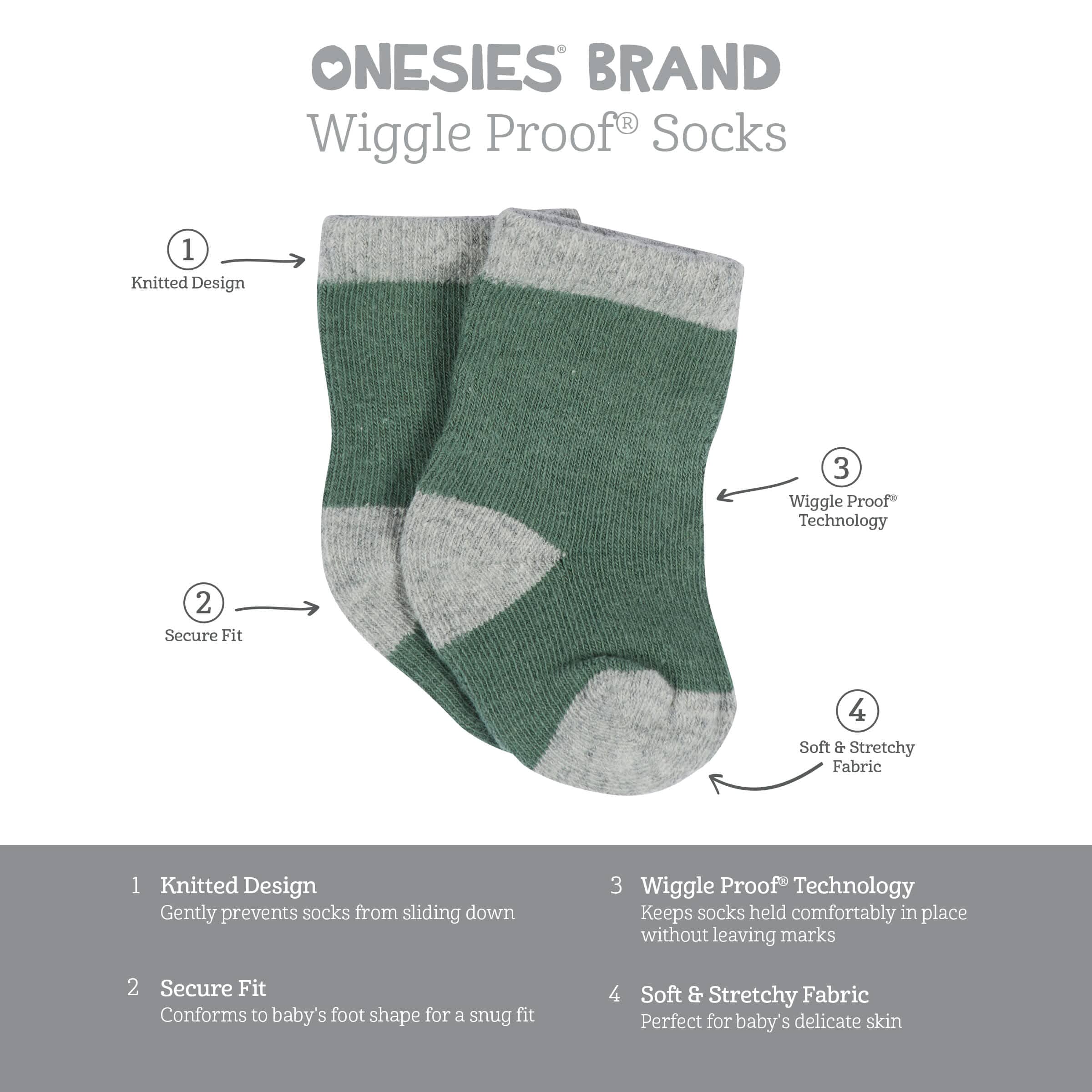 12-Pack Baby & Toddler Boys Unbearably Cute Jersey Crew Wiggle Proof® Socks - Image 14