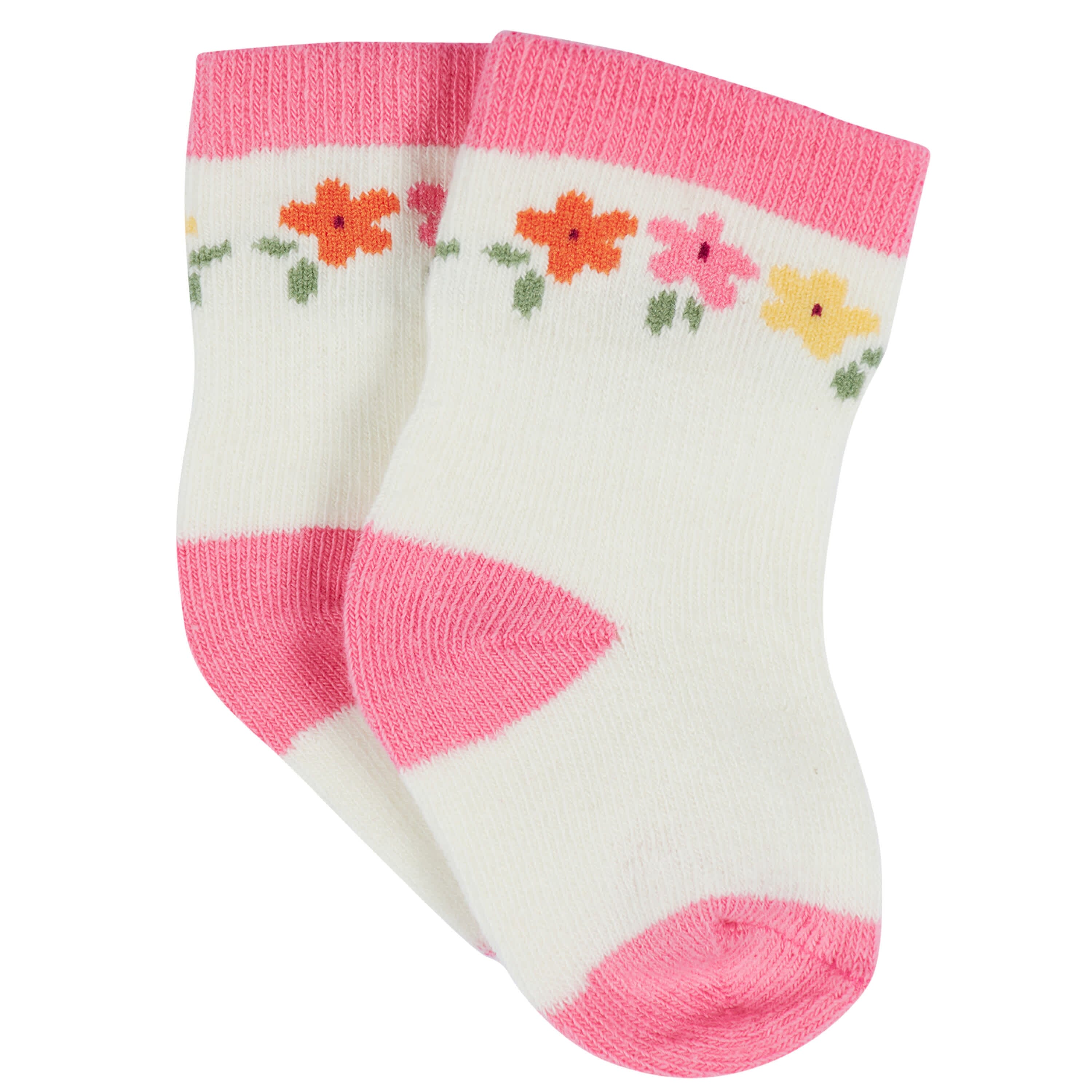 12-Pack Baby & Toddler Girls Floral Fox Jersey Crew Wiggle Proof® Socks - Image 11