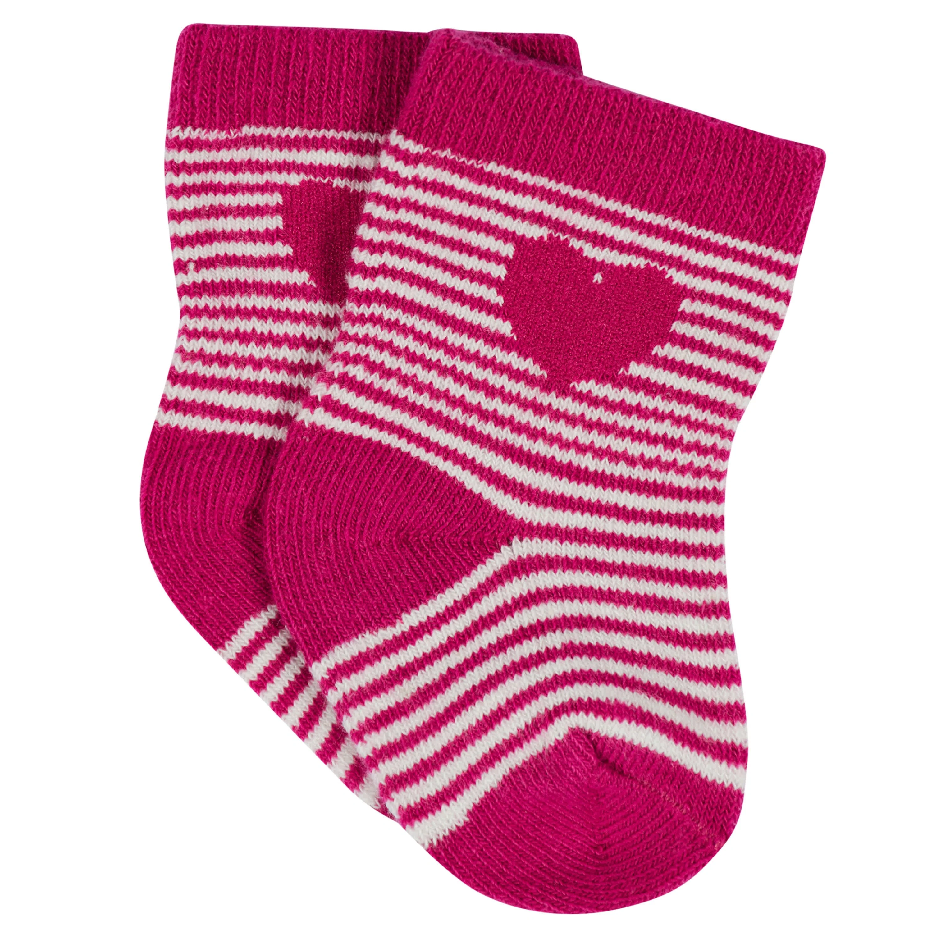 12-Pack Baby & Toddler Girls Floral Fox Jersey Crew Wiggle Proof® Socks - Image 13
