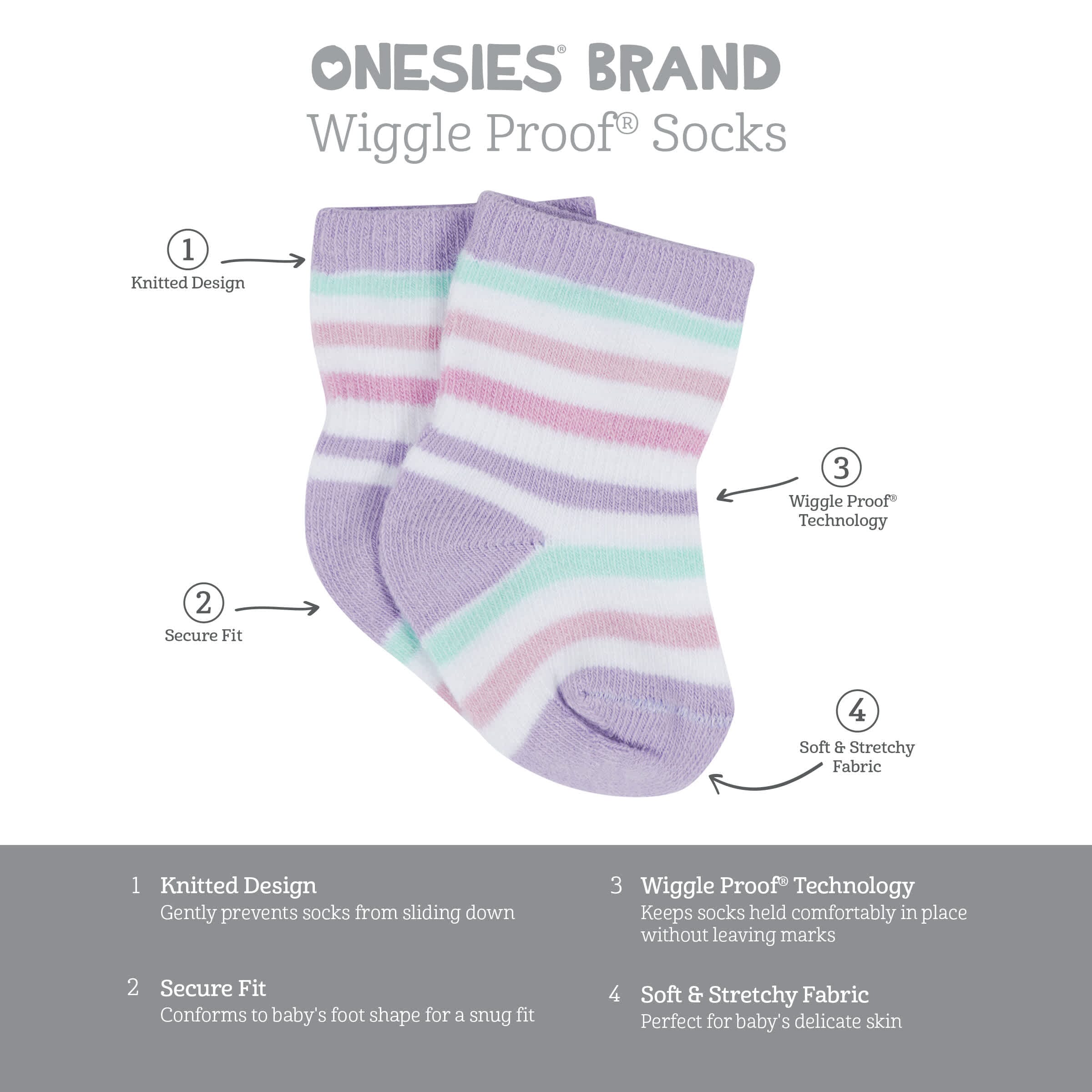 12-Pack Baby & Toddler Girls Rainbow Floral Jersey Crew Wiggle Proof® Socks - Image 14