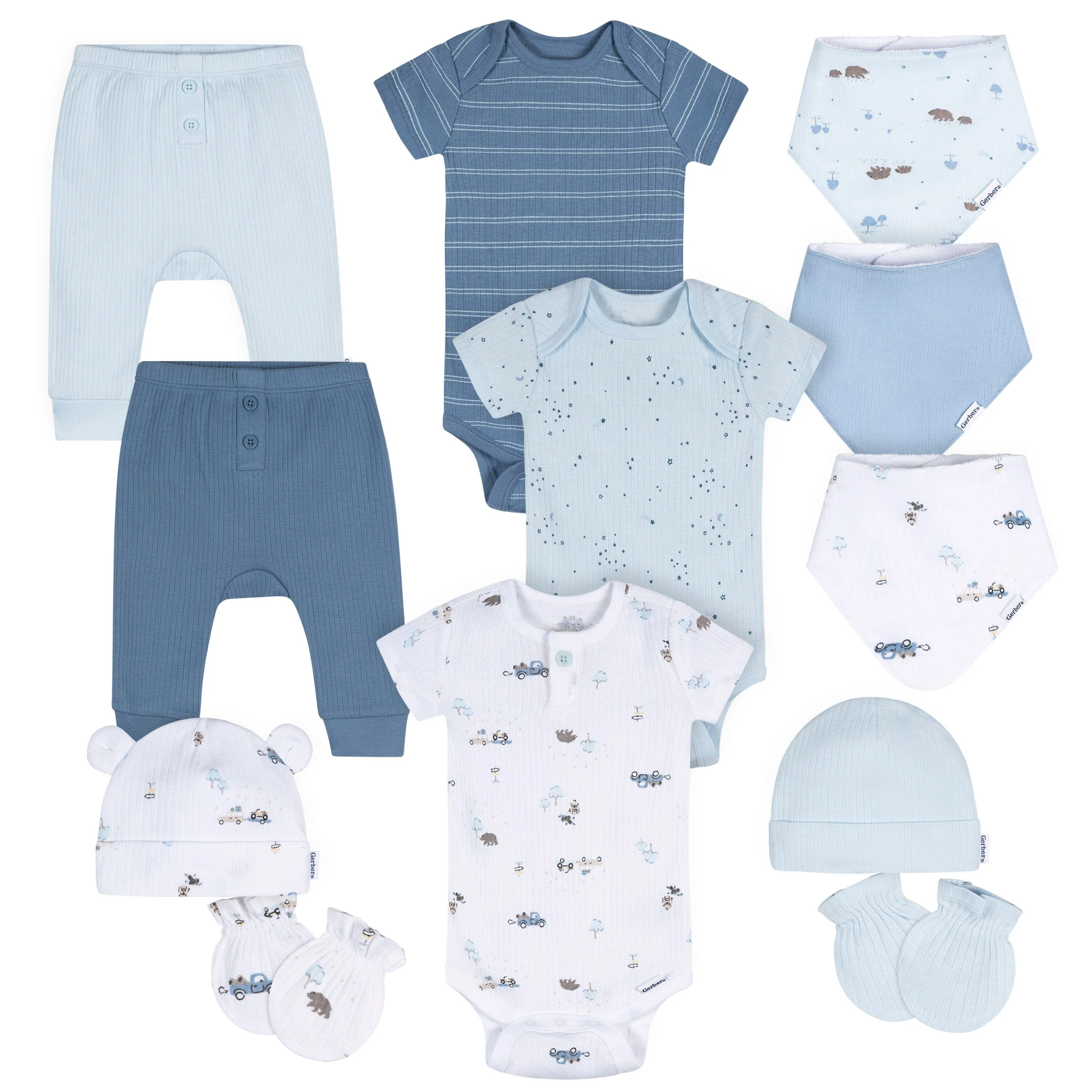 12-Piece Baby Boys Road Trip Everyday Basics Gift Set