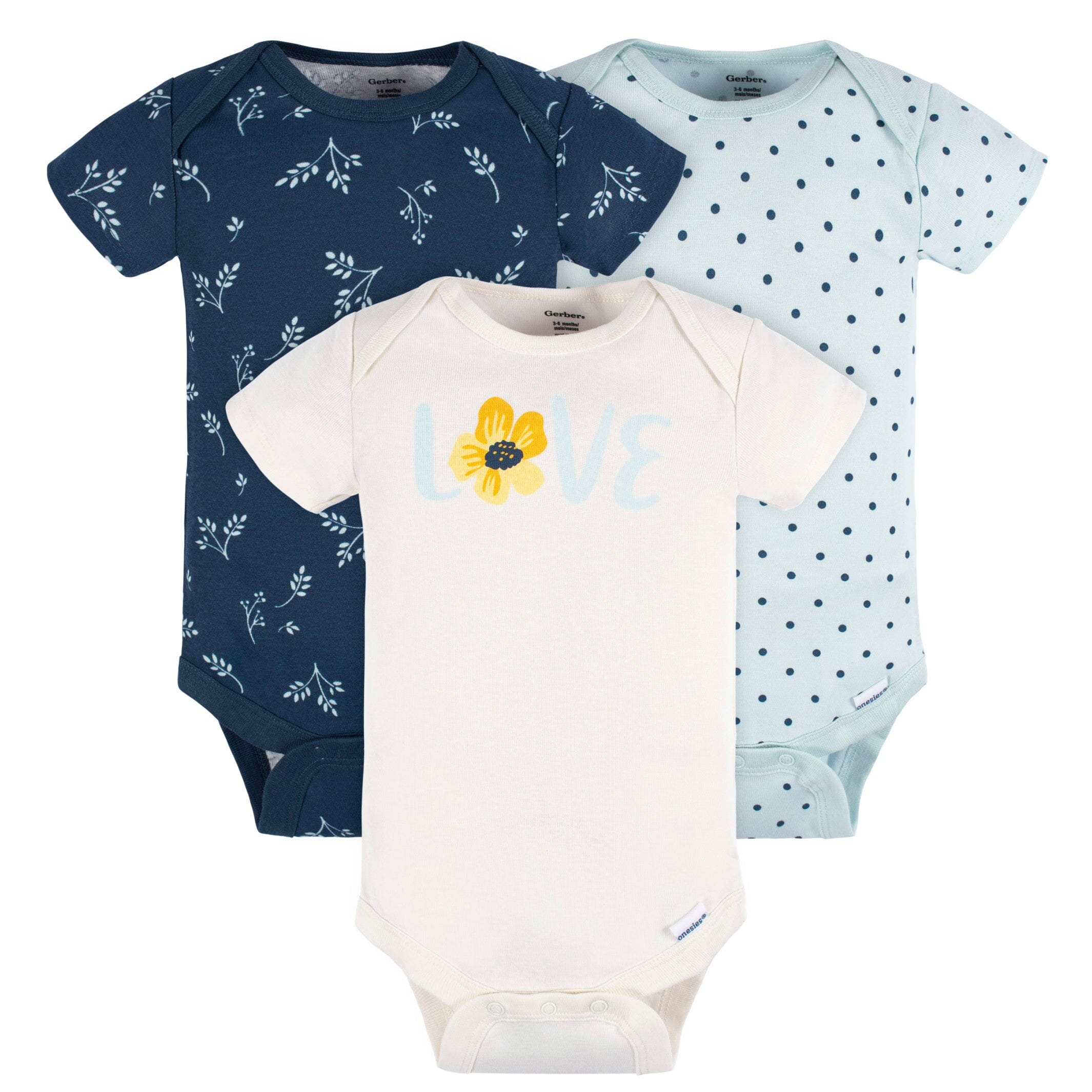 12-Piece Baby Girls Blue Flowers Layette Bundle - Image 3