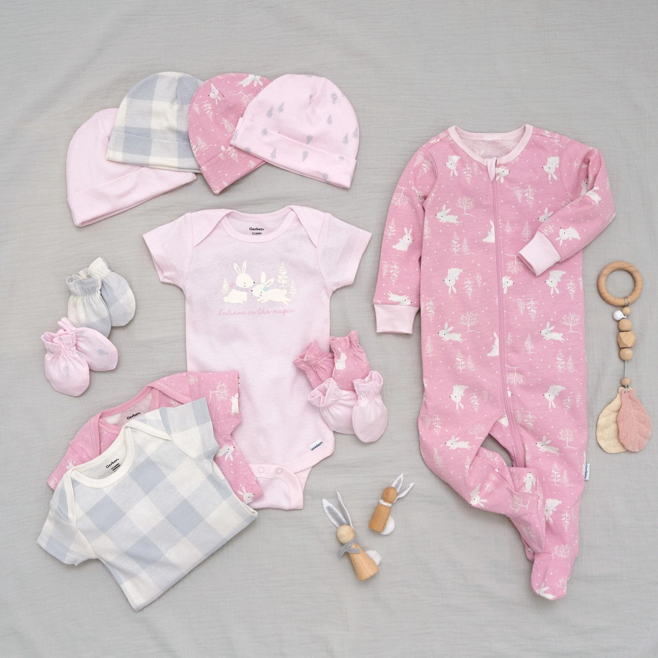 12-Piece Baby Girls Bunny Layette Bundle - Image 2