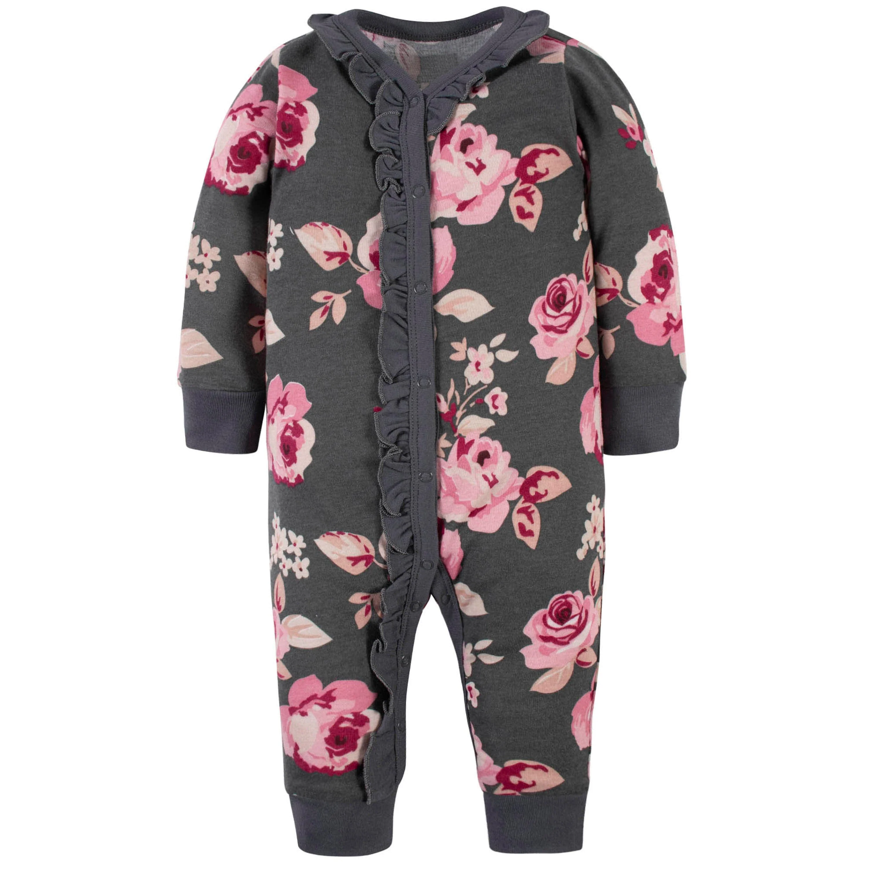 12-Piece Baby Girls Floral & Wine Playwear Bundle - Image 3