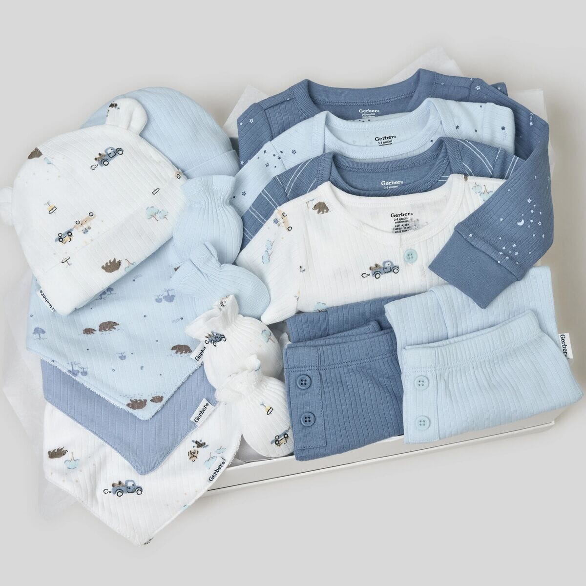 13-Piece Baby Boys Road Trip Baby Essentials Gift Set