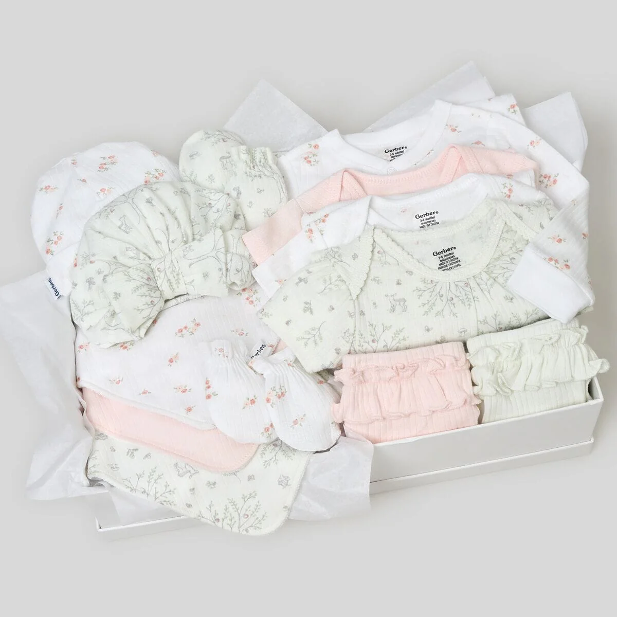 13-Piece Baby Girls Deer Baby Essentials Gift Set