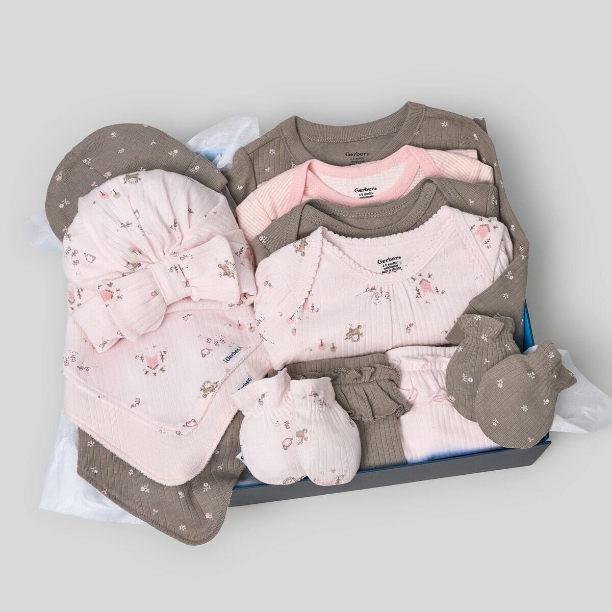 13-Piece Baby Girls Garden Baby Essentials Gift Set