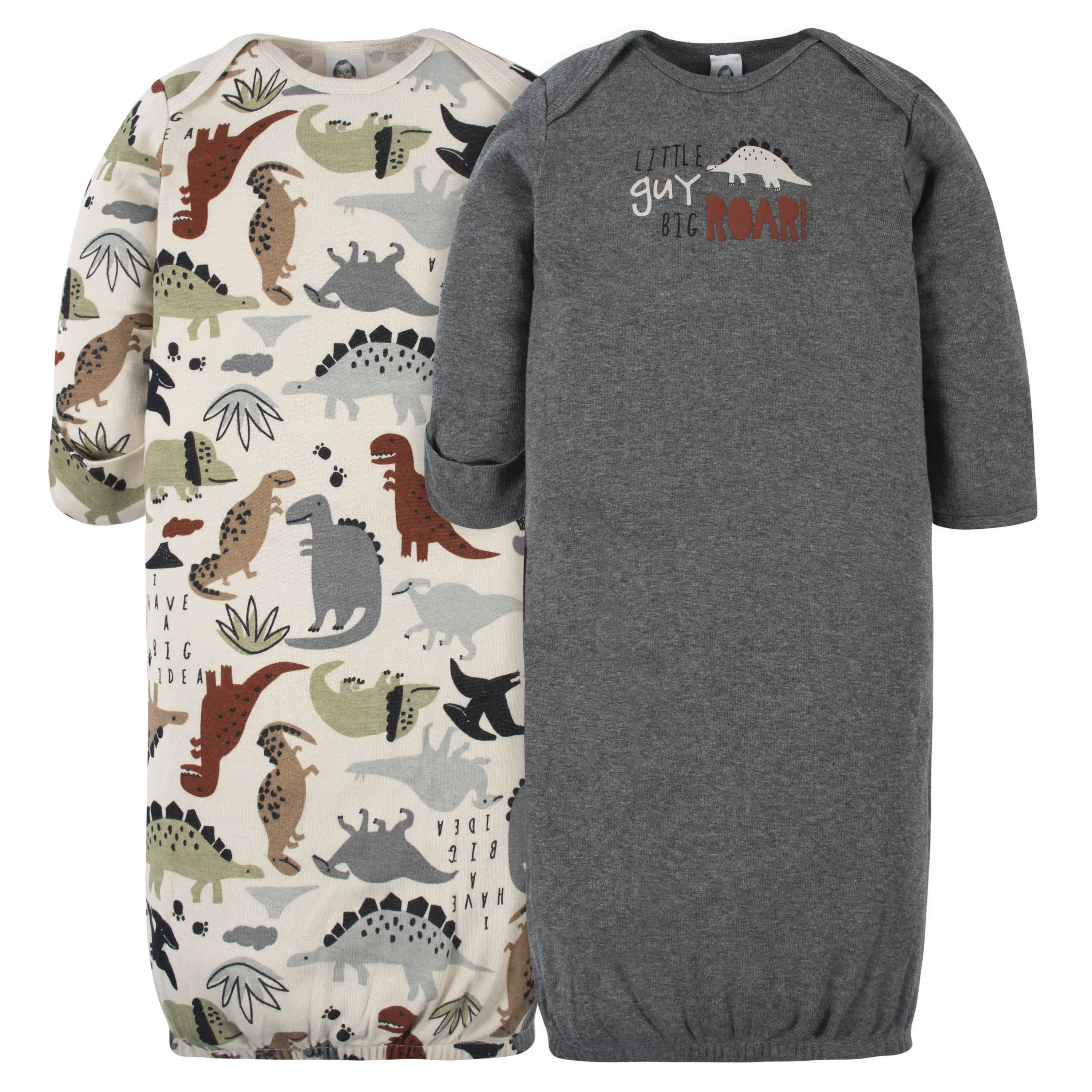 16-Piece Baby Boys Dino Gown, Mitten, Cap, & Sock Set - Image 2
