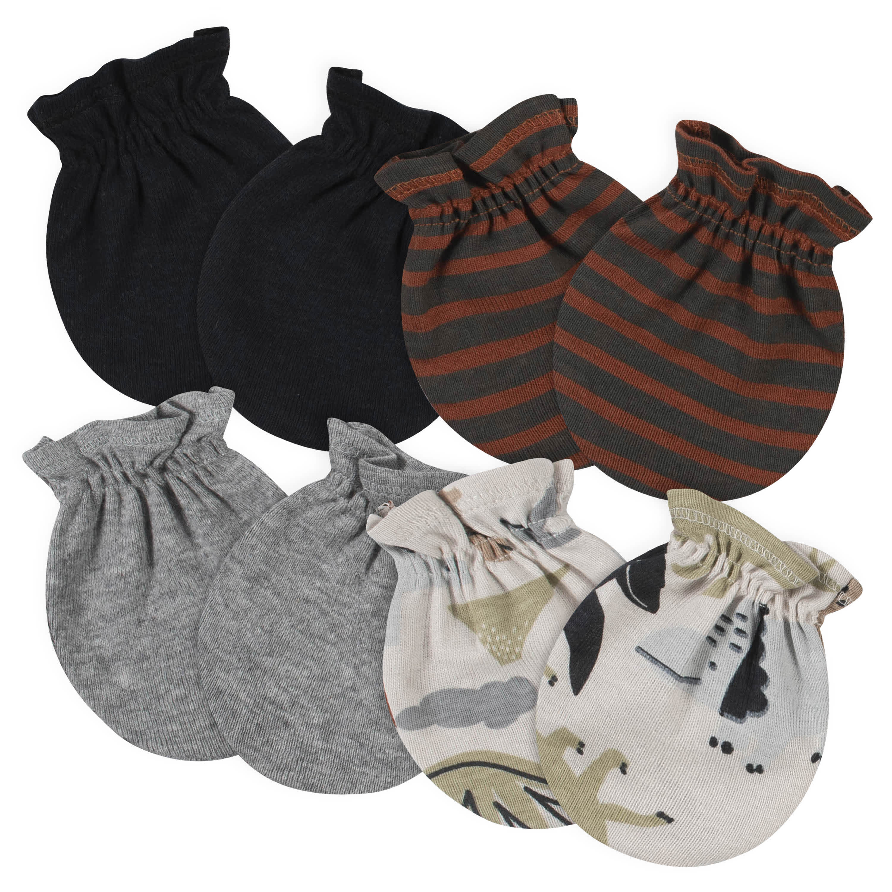 16-Piece Baby Boys Dino Gown, Mitten, Cap, & Sock Set - Image 4