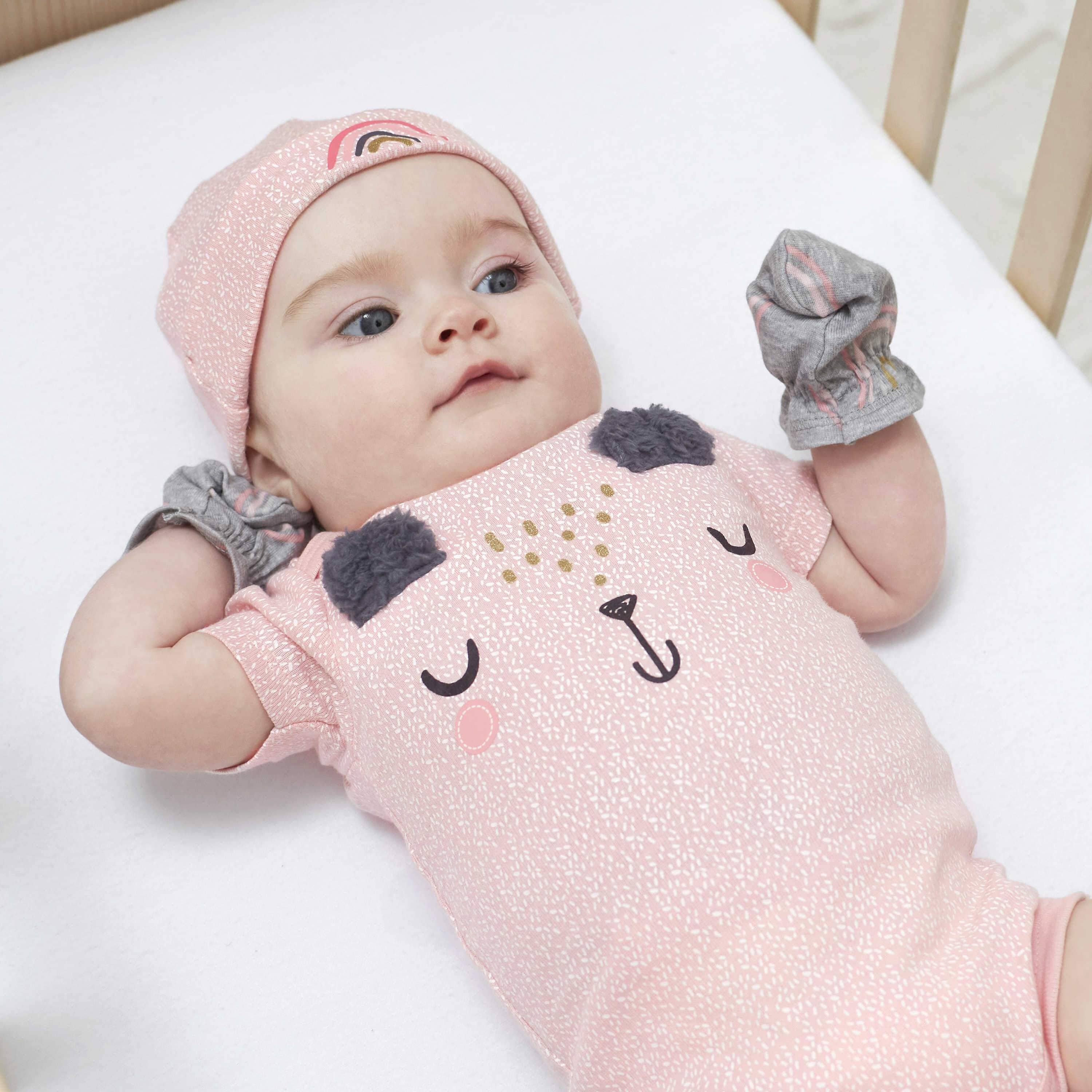 17-Piece Baby Girls Bear Apparel & Blankets Bundle - Image 20