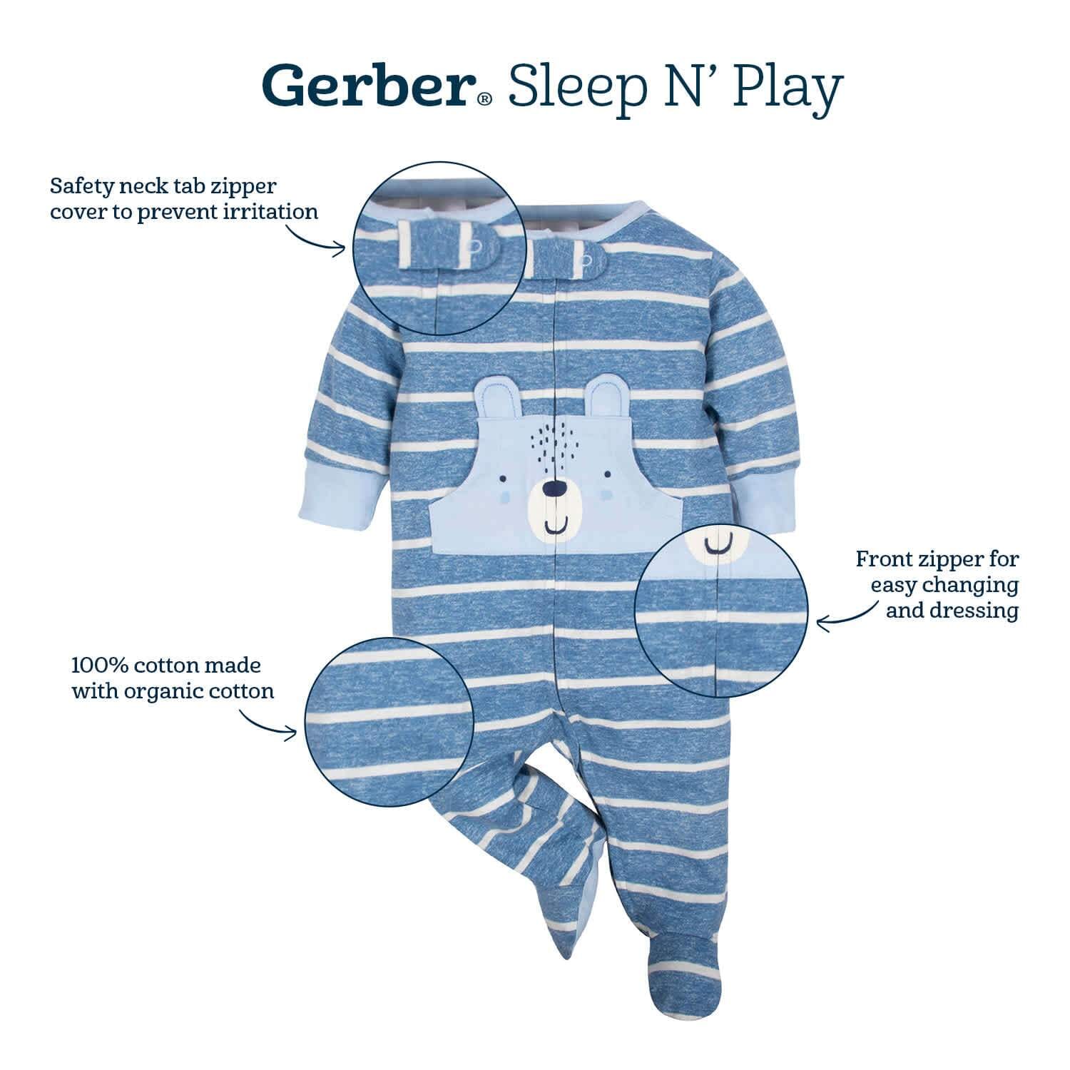 18-Piece Baby Girls Bear Sleep 'N Play, Onesies® Bodysuit, and Burpcloth Set - Image 11