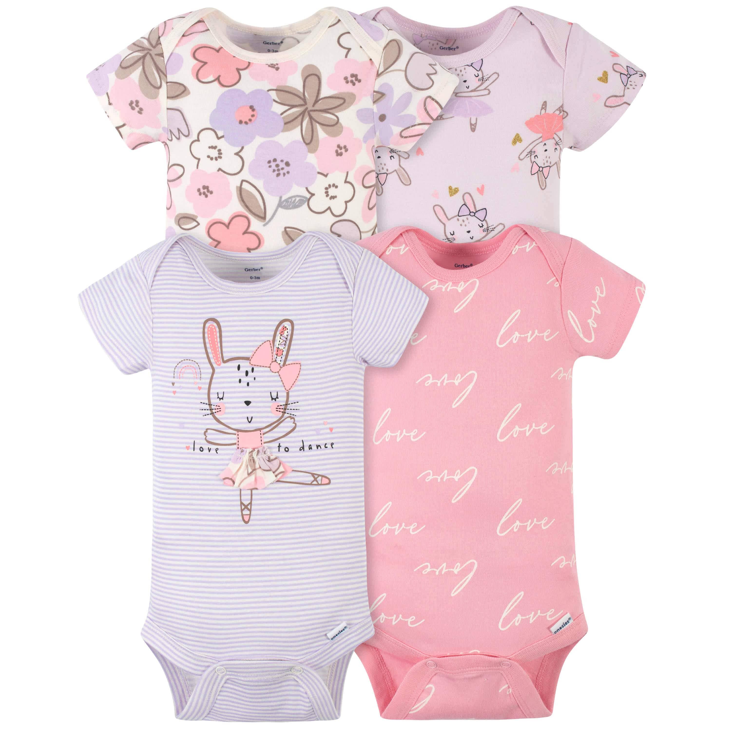 18-Piece Baby Girls Bunny Ballerina Onesies® Bodysuit, Mitten, Cap, & Sock Set - Image 2
