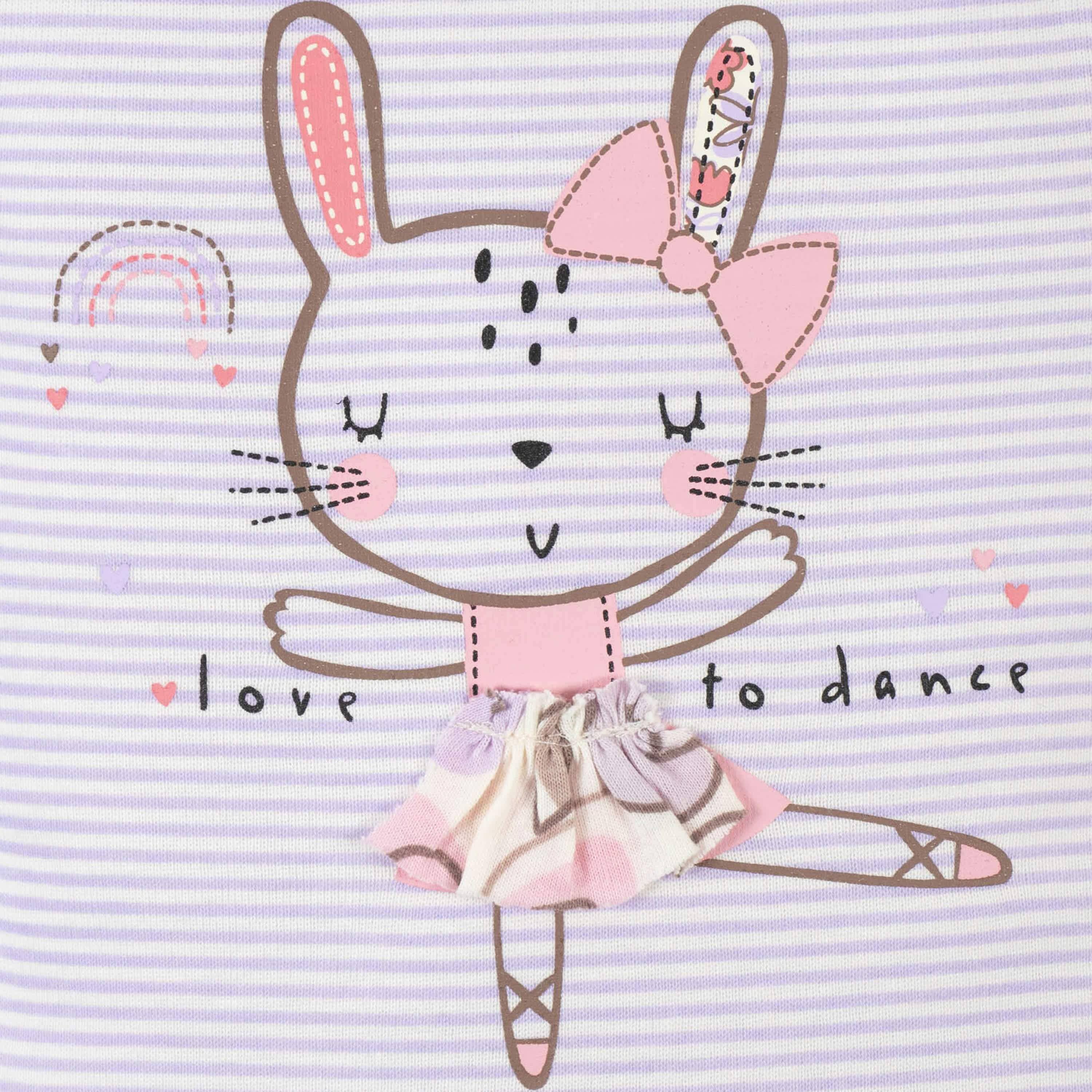 18-Piece Baby Girls Bunny Ballerina Onesies® Bodysuit, Mitten, Cap, & Sock Set - Image 3