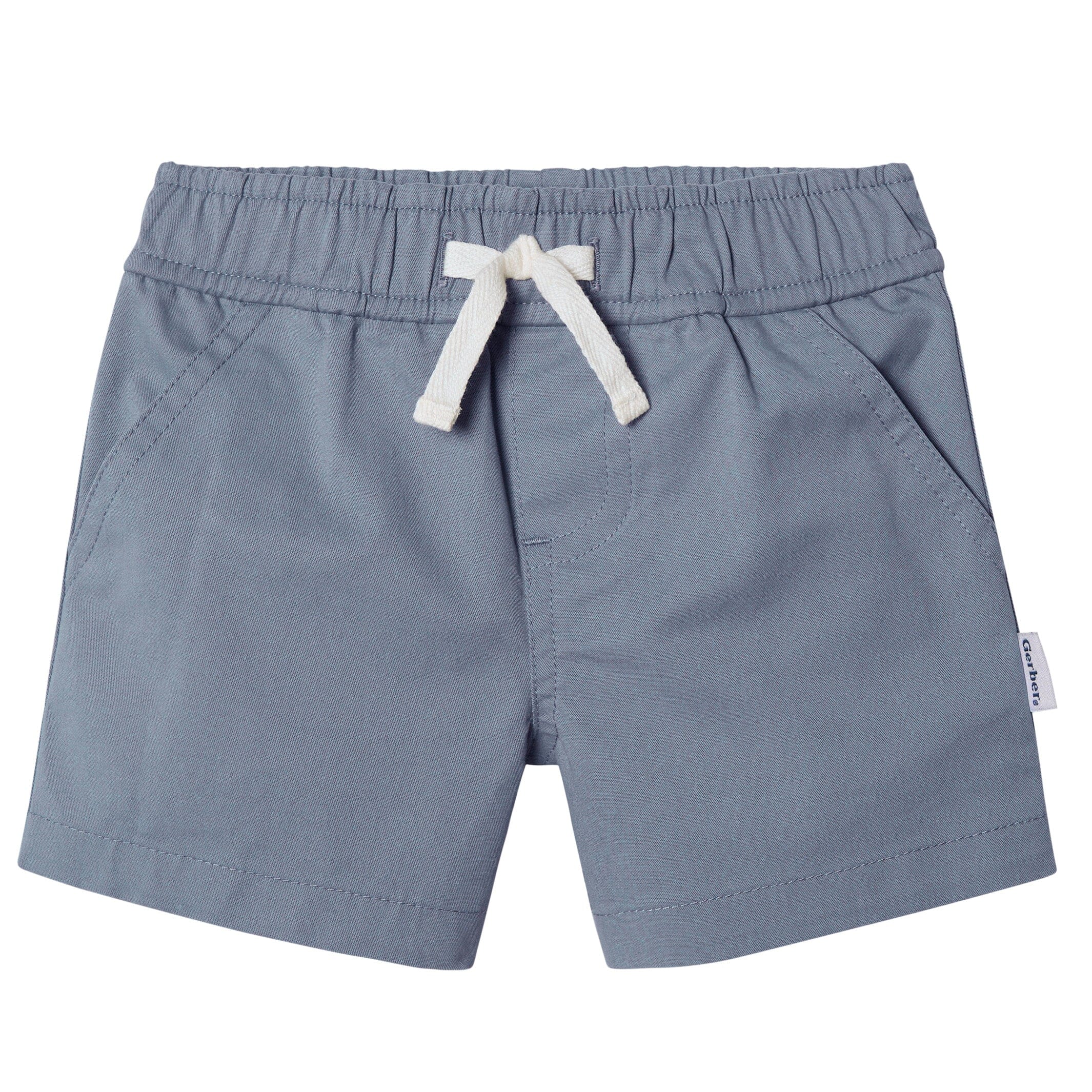 2-Pack Baby & Toddler Boys Grey and Blue Twill Shorts - Image 3