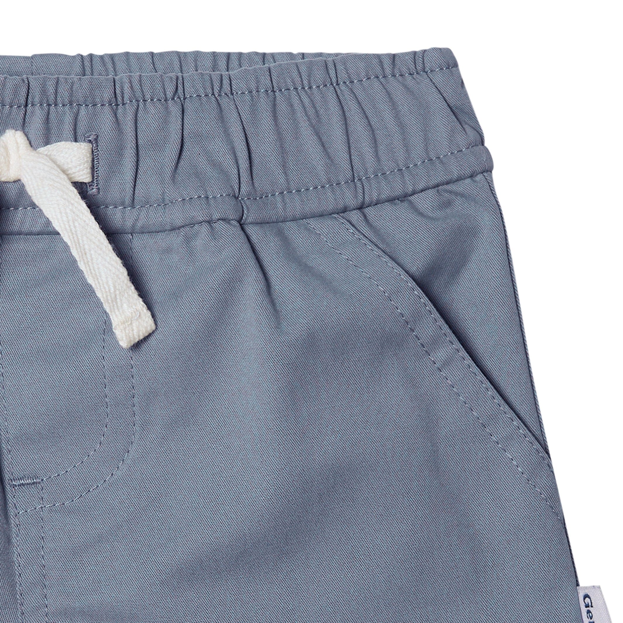 2-Pack Baby & Toddler Boys Grey and Blue Twill Shorts - Image 4