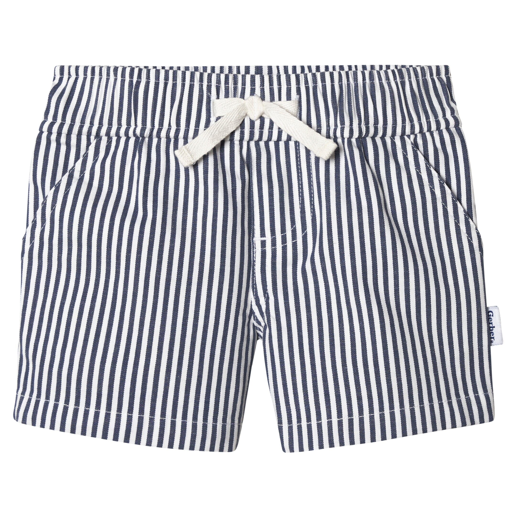 2-Pack Baby & Toddler Boys Navy Stripe and Khaki Twill Shorts - Image 5
