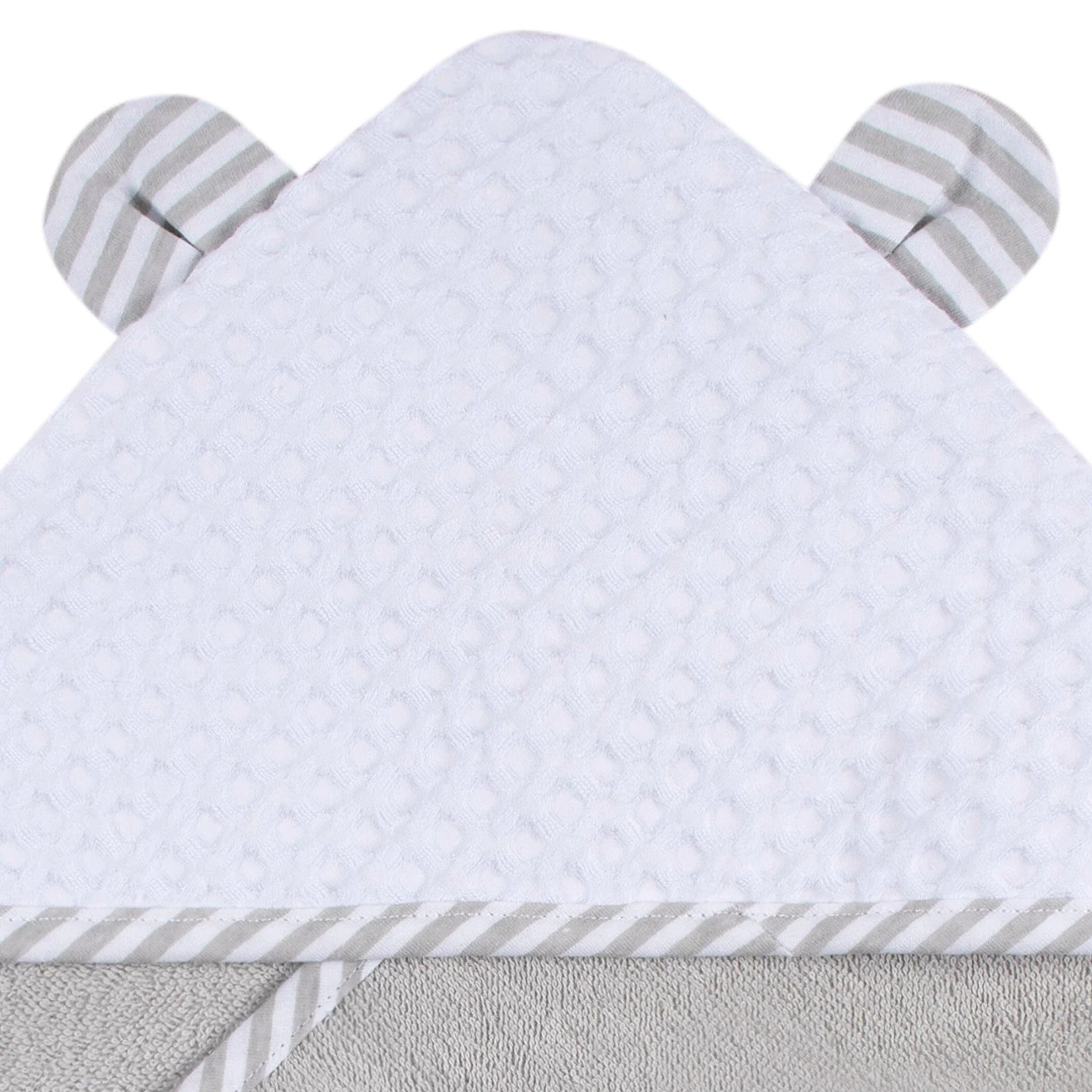 2-Piece Baby Boys Bear Hooded Towel and Washcloth Mitt Set - Image 3