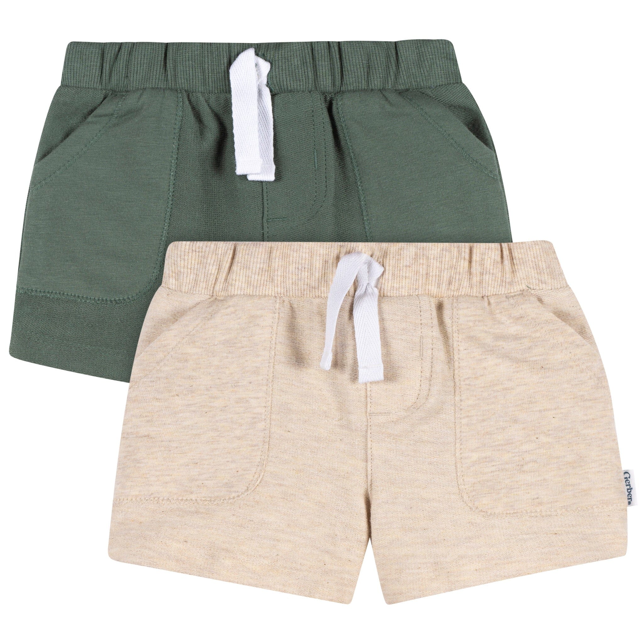 2-Pack Baby & Toddler Boys Green & Tan Knit Shorts