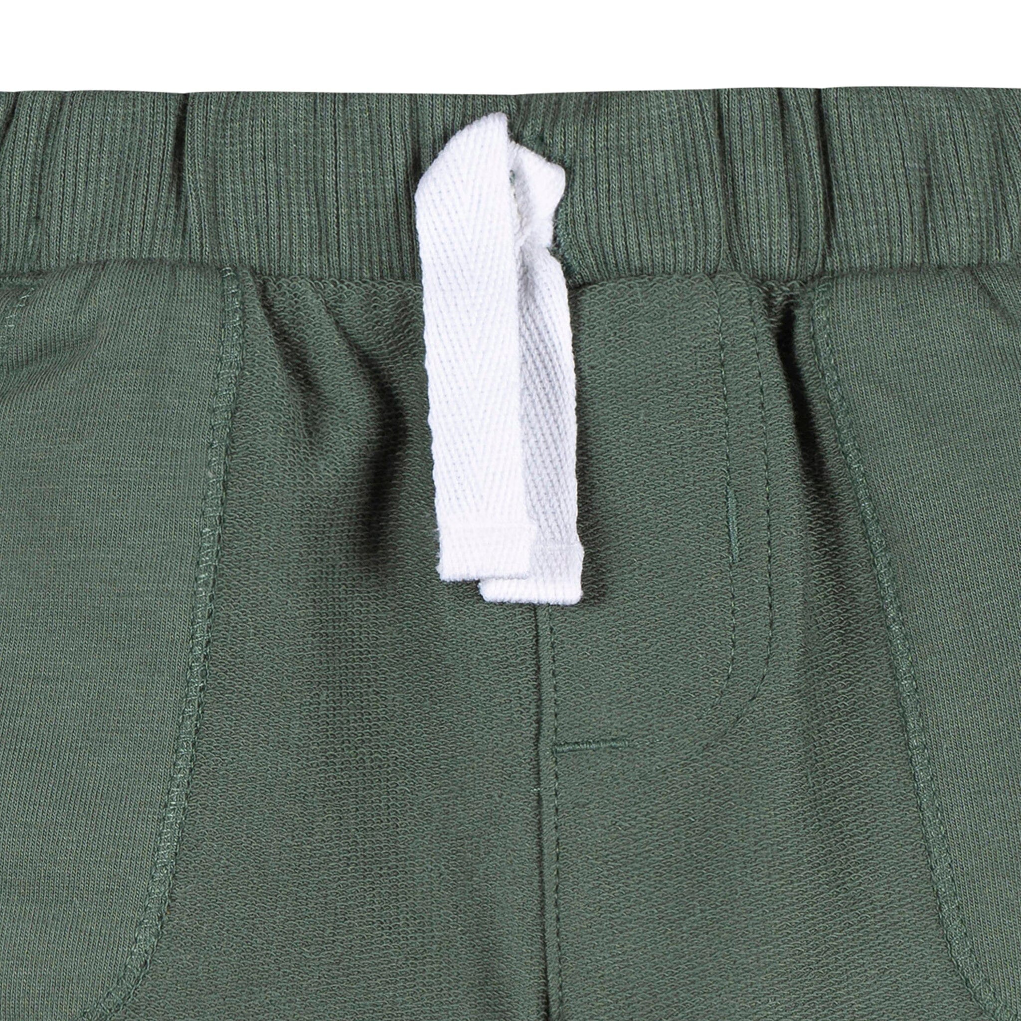 2-Pack Baby & Toddler Boys Green & Tan Knit Shorts - Image 3