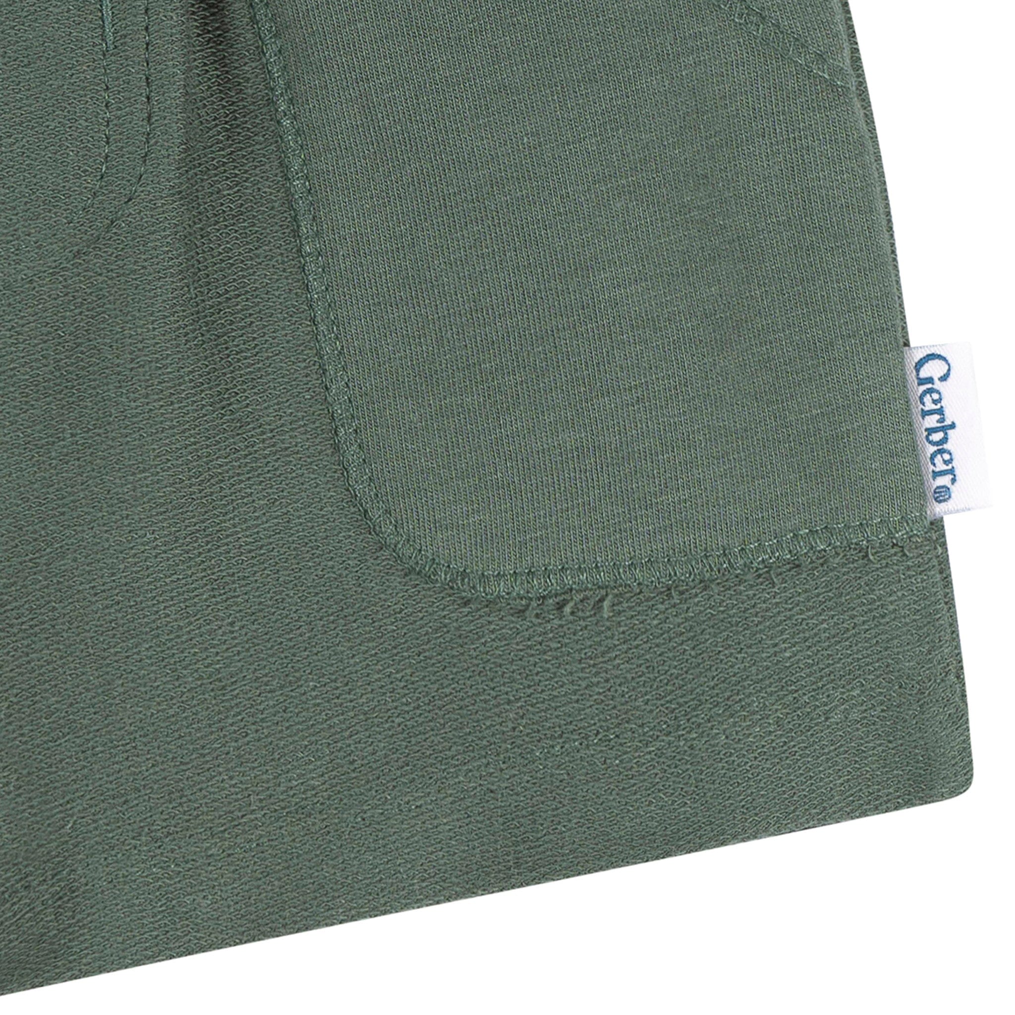2-Pack Baby & Toddler Boys Green & Tan Knit Shorts - Image 6