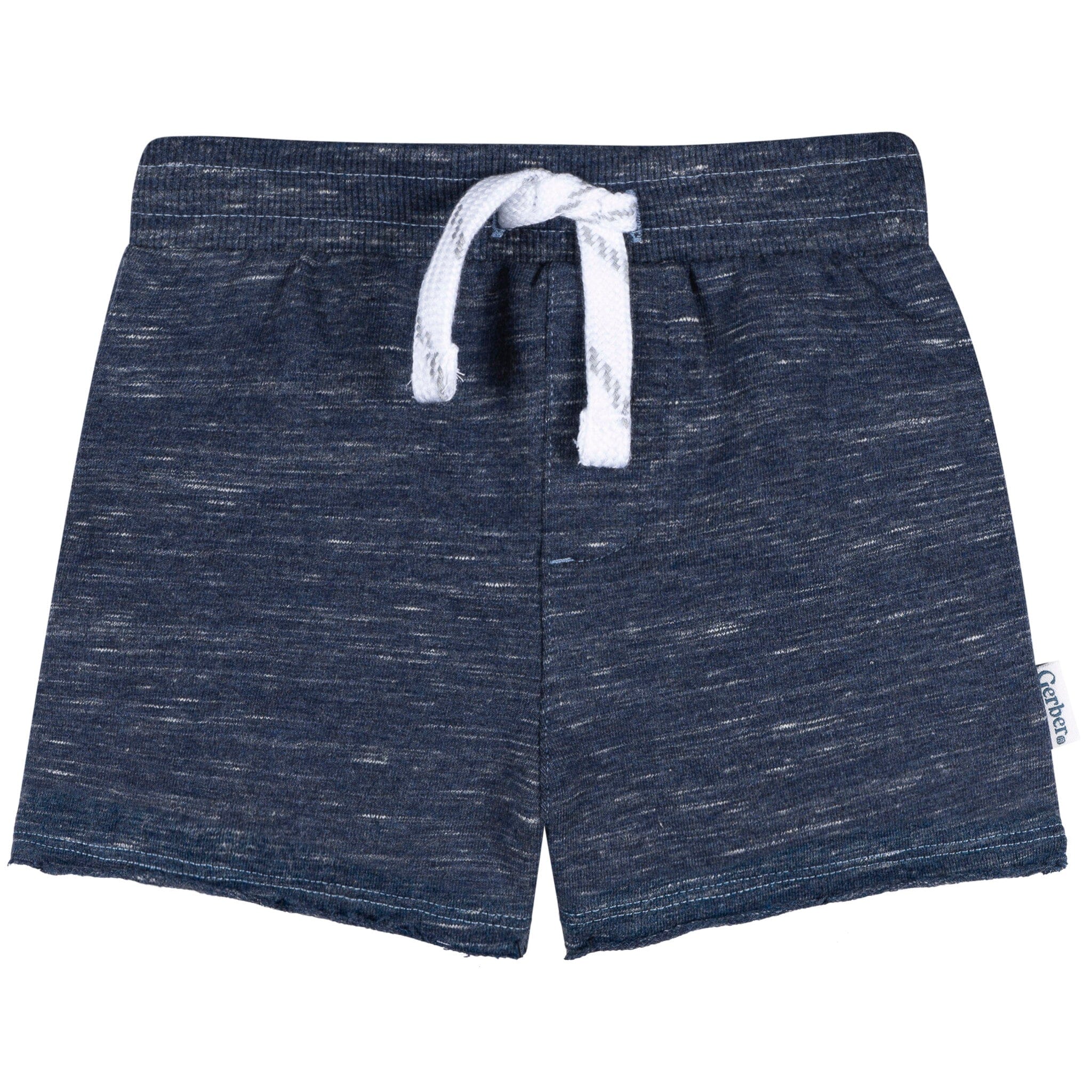 2-Pack Baby & Toddler Boys Blue Raw Edge Knit Shorts - Image 2