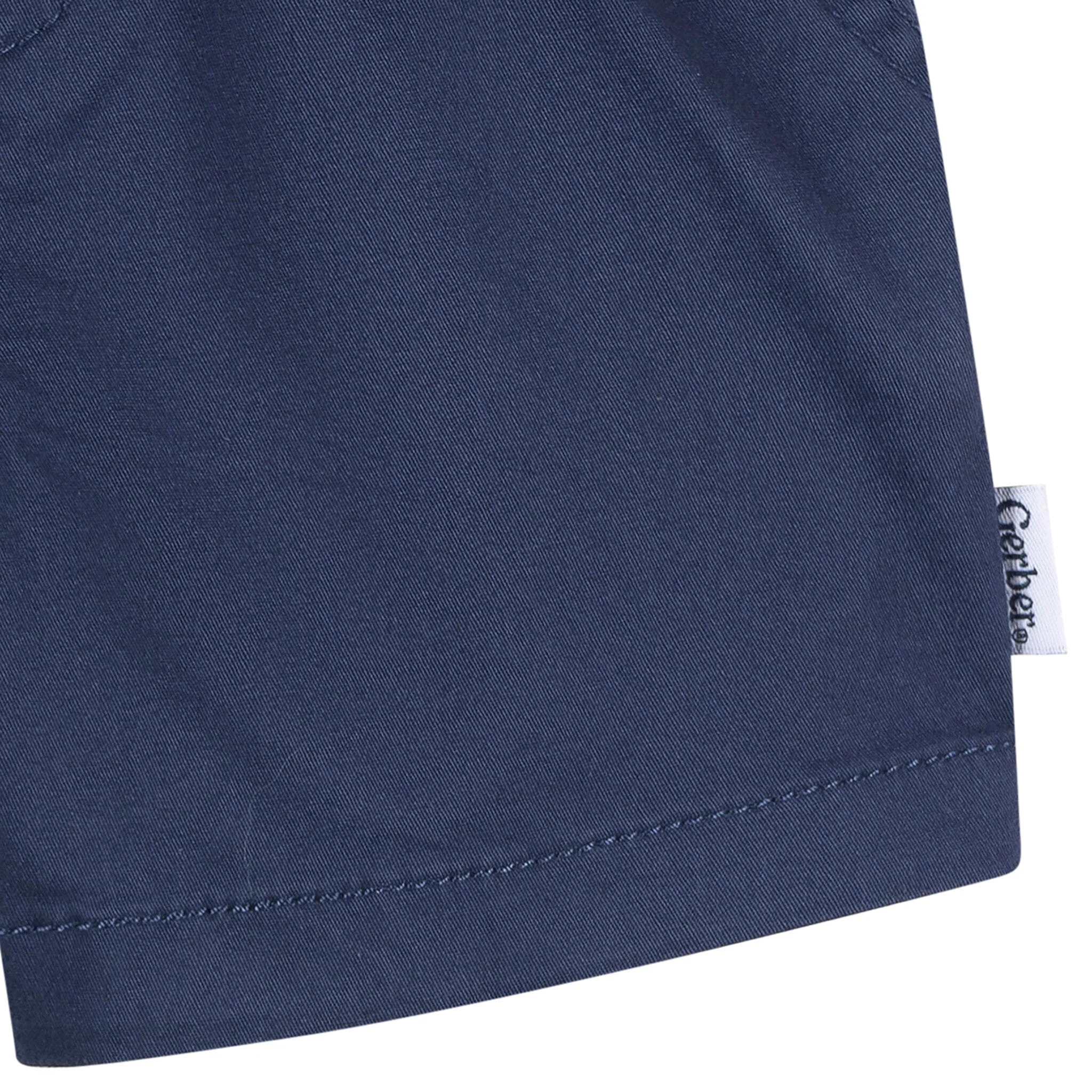 2-Pack Baby & Toddler Boys Blue & Red Twill Shorts - Image 5