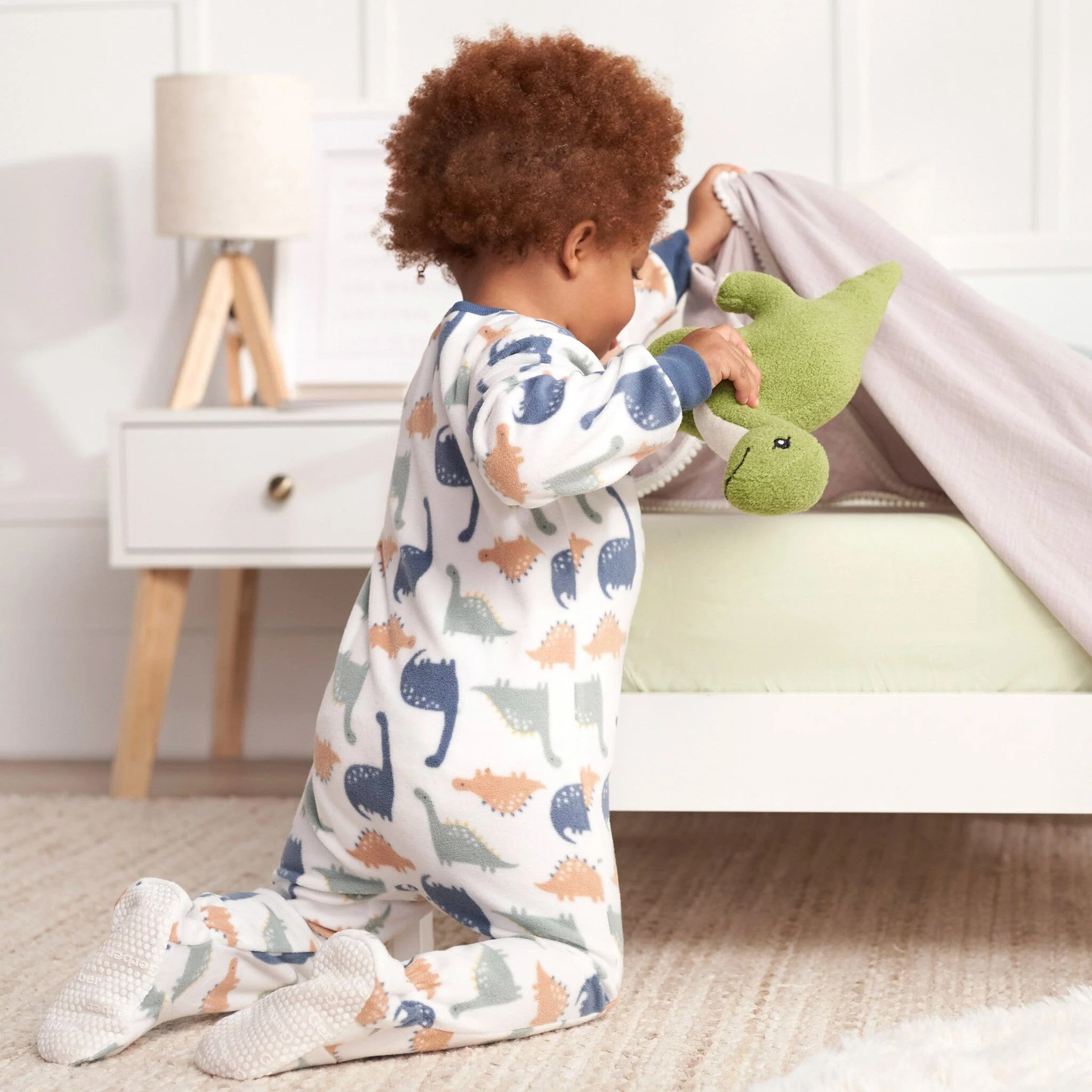 2-Pack Baby & Toddler Boys Dinos & Wide Stripe Fleece Pajamas - Image 3