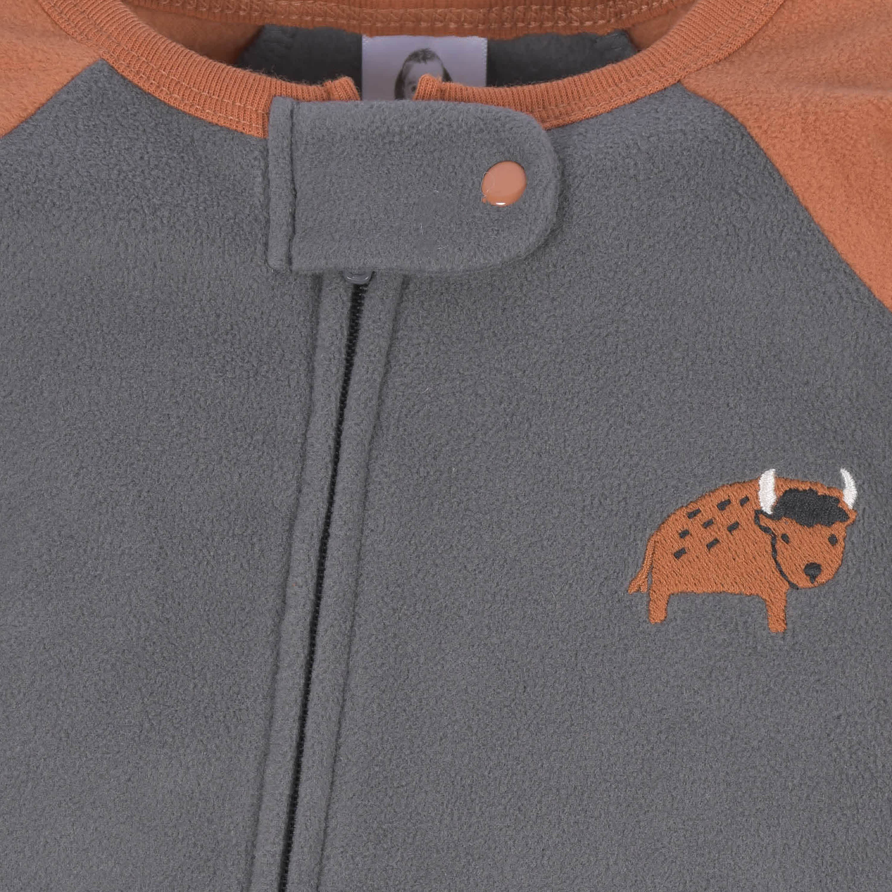 2-Pack Baby & Toddler Boys Gray Buffalo Fleece Pajamas - Image 3