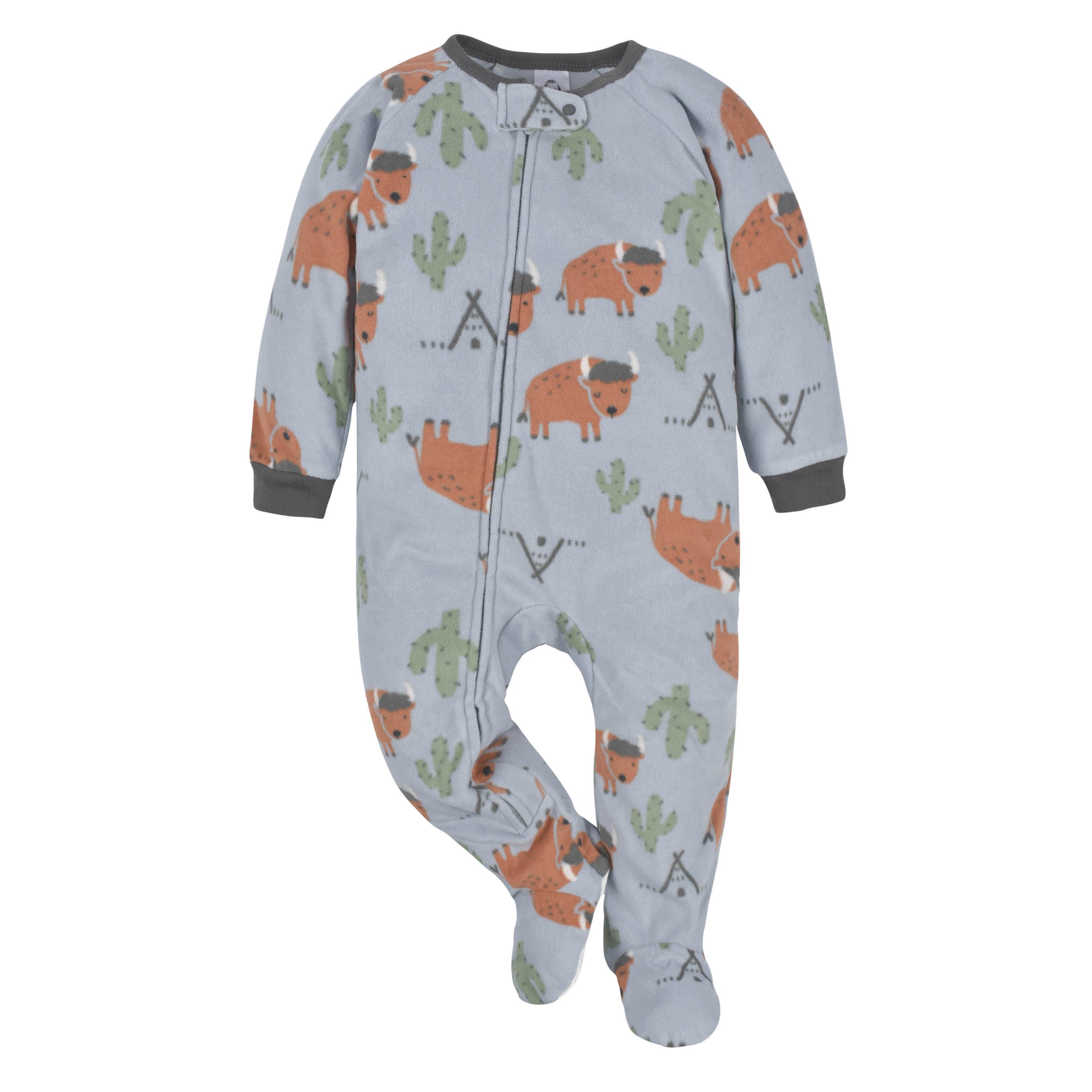 2-Pack Baby & Toddler Boys Gray Buffalo Fleece Pajamas - Image 5