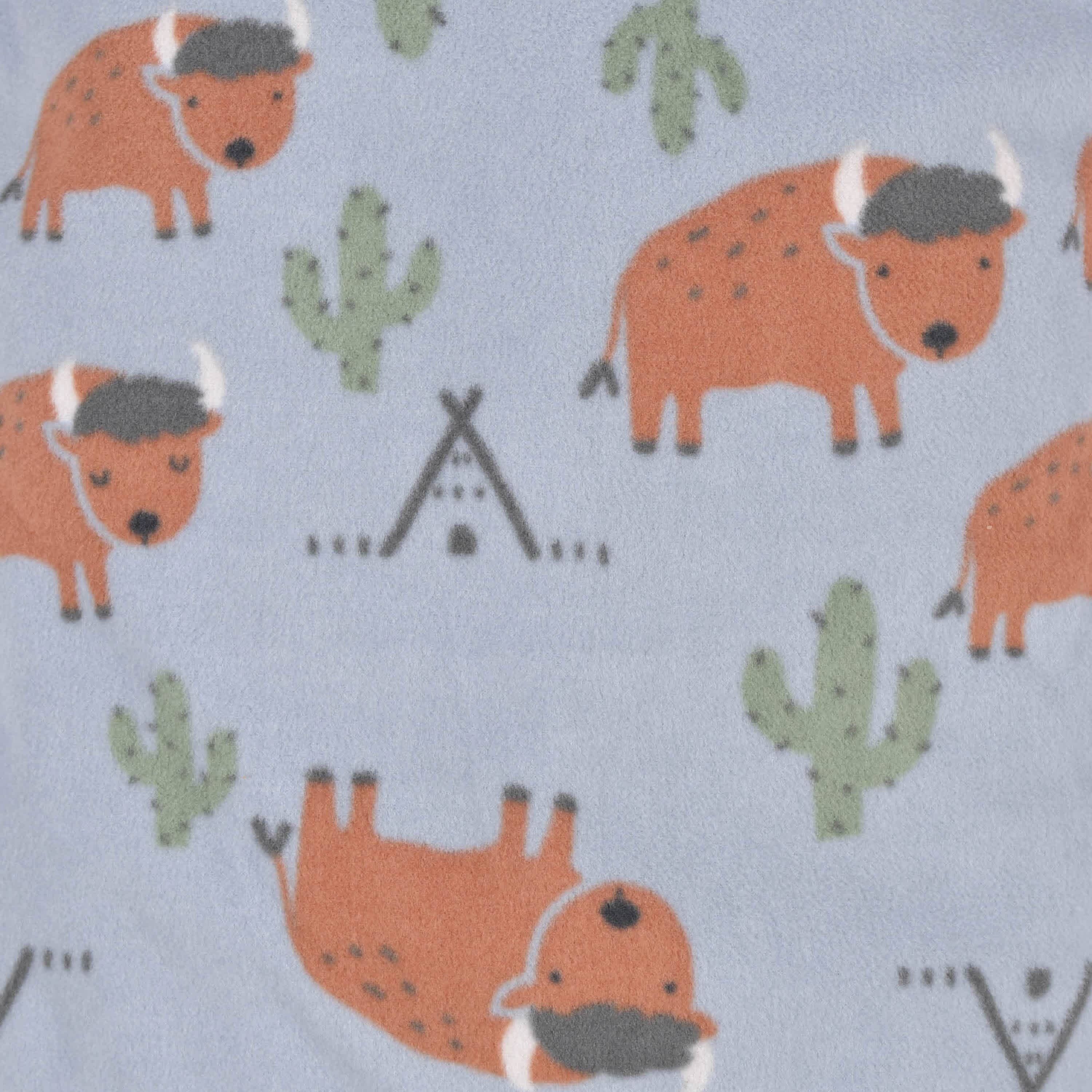 2-Pack Baby & Toddler Boys Gray Buffalo Fleece Pajamas - Image 7