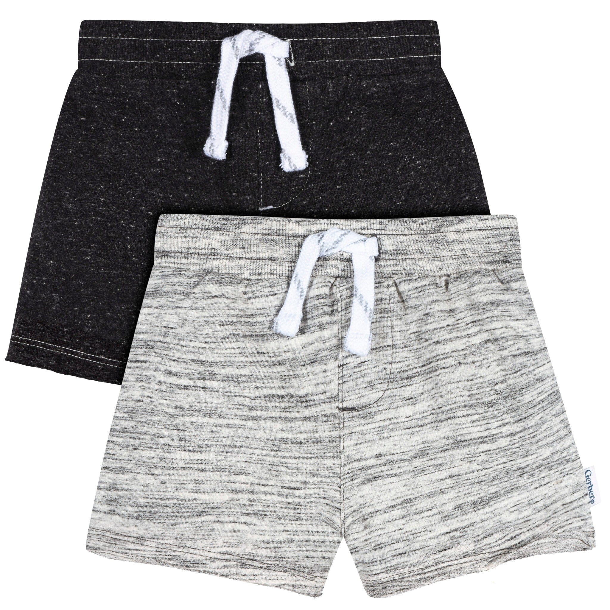 2-Pack Baby & Toddler Boys Gray Raw Edge Knit Shorts