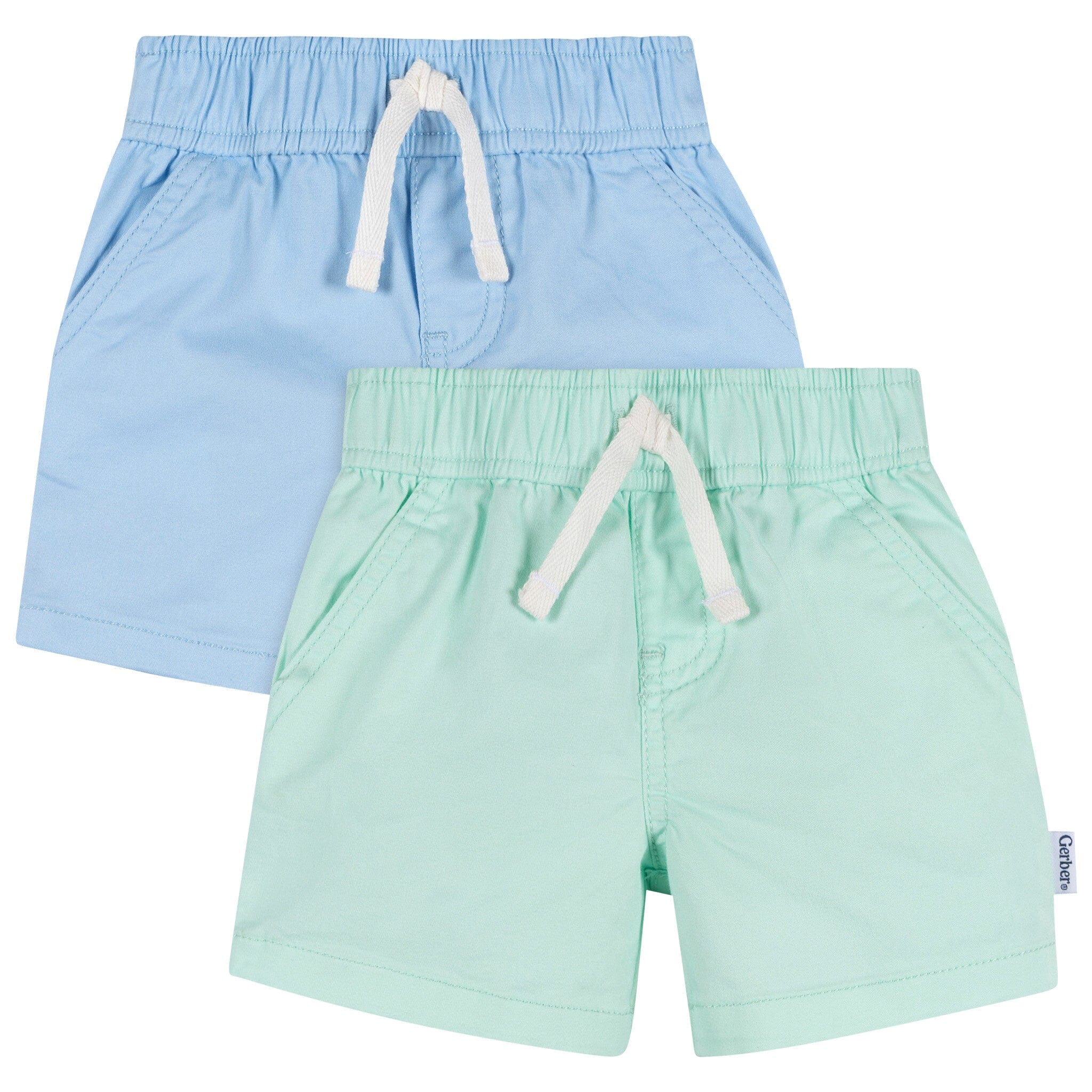 2-Pack Baby & Toddler Boys Green & Blue Twill Shorts