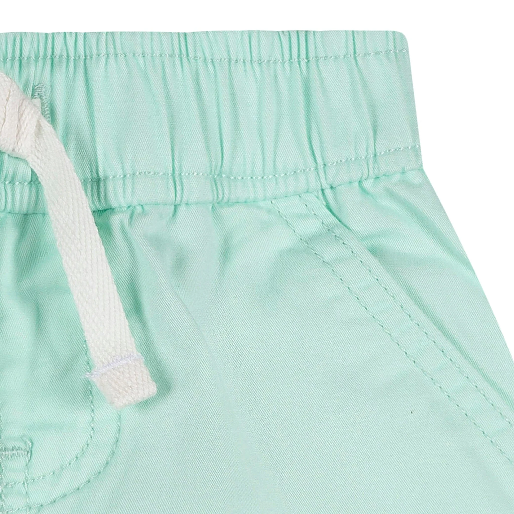 2-Pack Baby & Toddler Boys Green & Blue Twill Shorts - Image 8