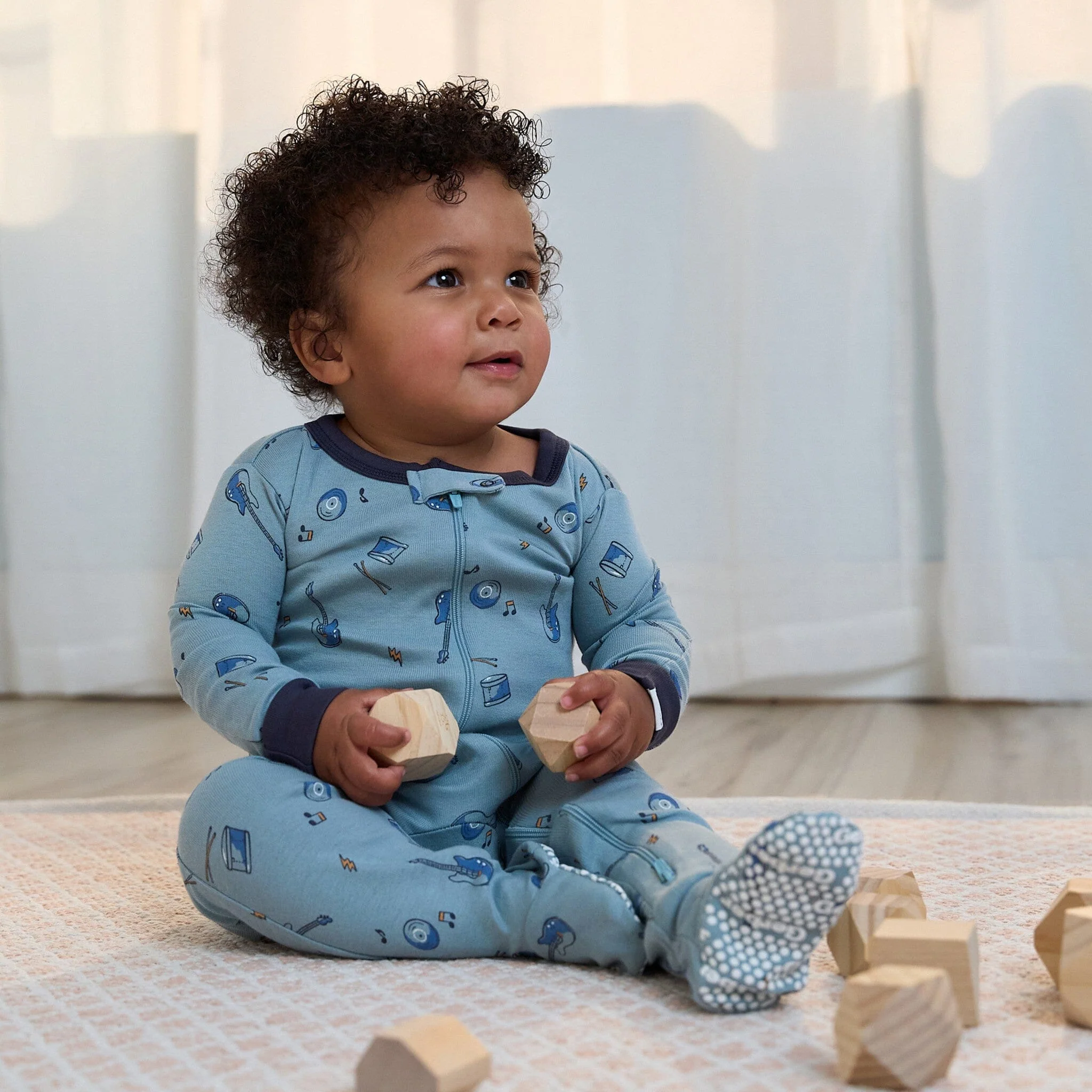 2-Pack Baby & Toddler Boys Guitars Snug Fit Footed Pajamas - Image 3