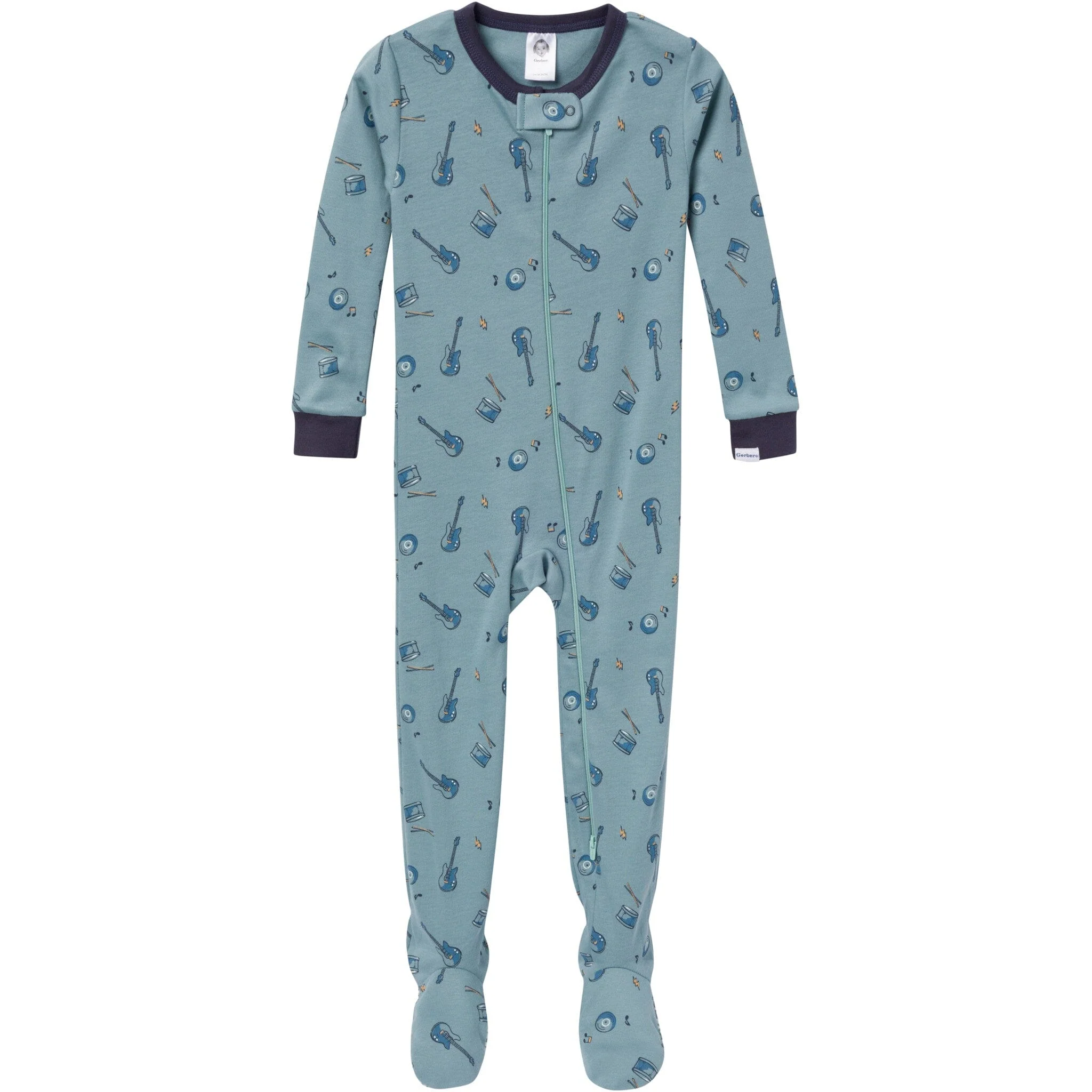 2-Pack Baby & Toddler Boys Guitars Snug Fit Footed Pajamas - Image 4