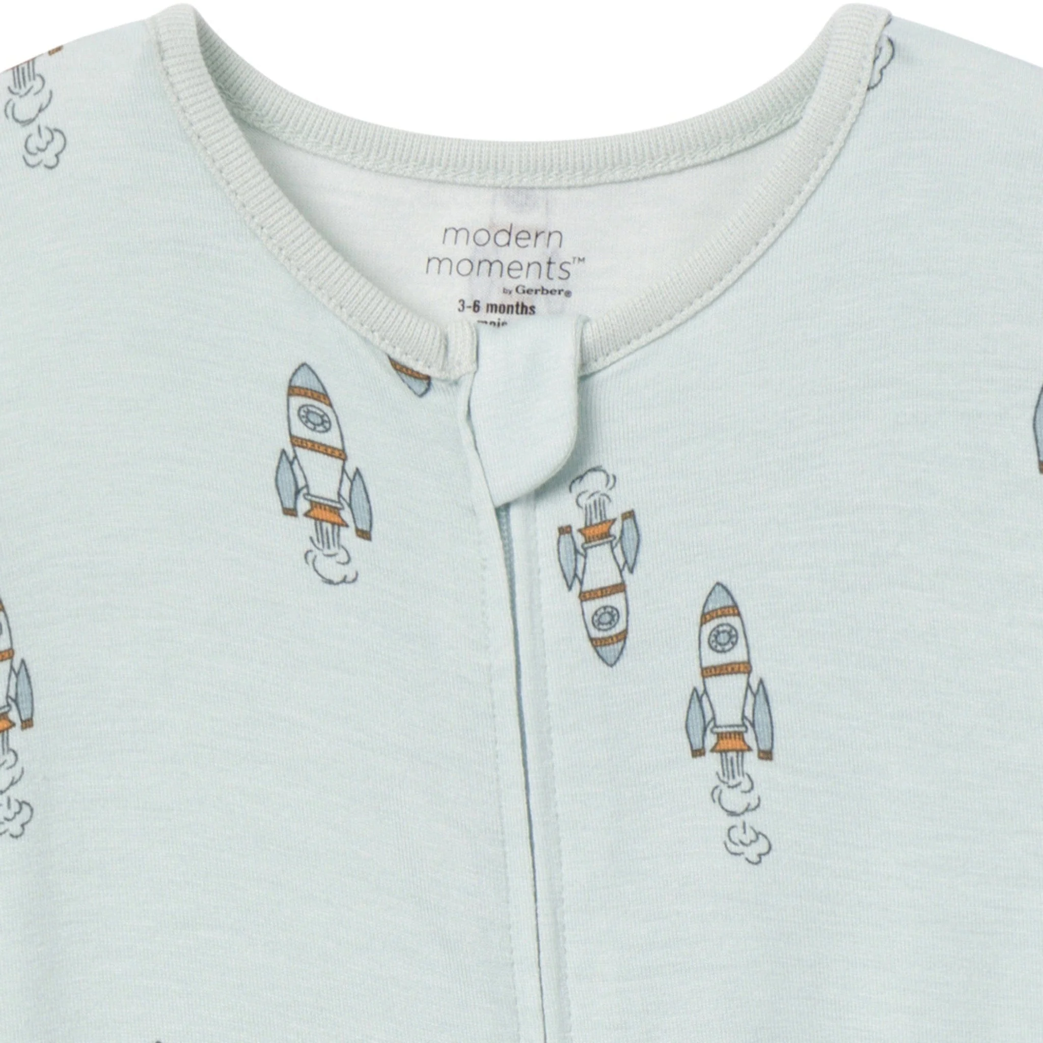 2-Pack Baby & Toddler Boys Light Sky Spaceship Viscose Snug Fit Footless Pajamas - Image 3