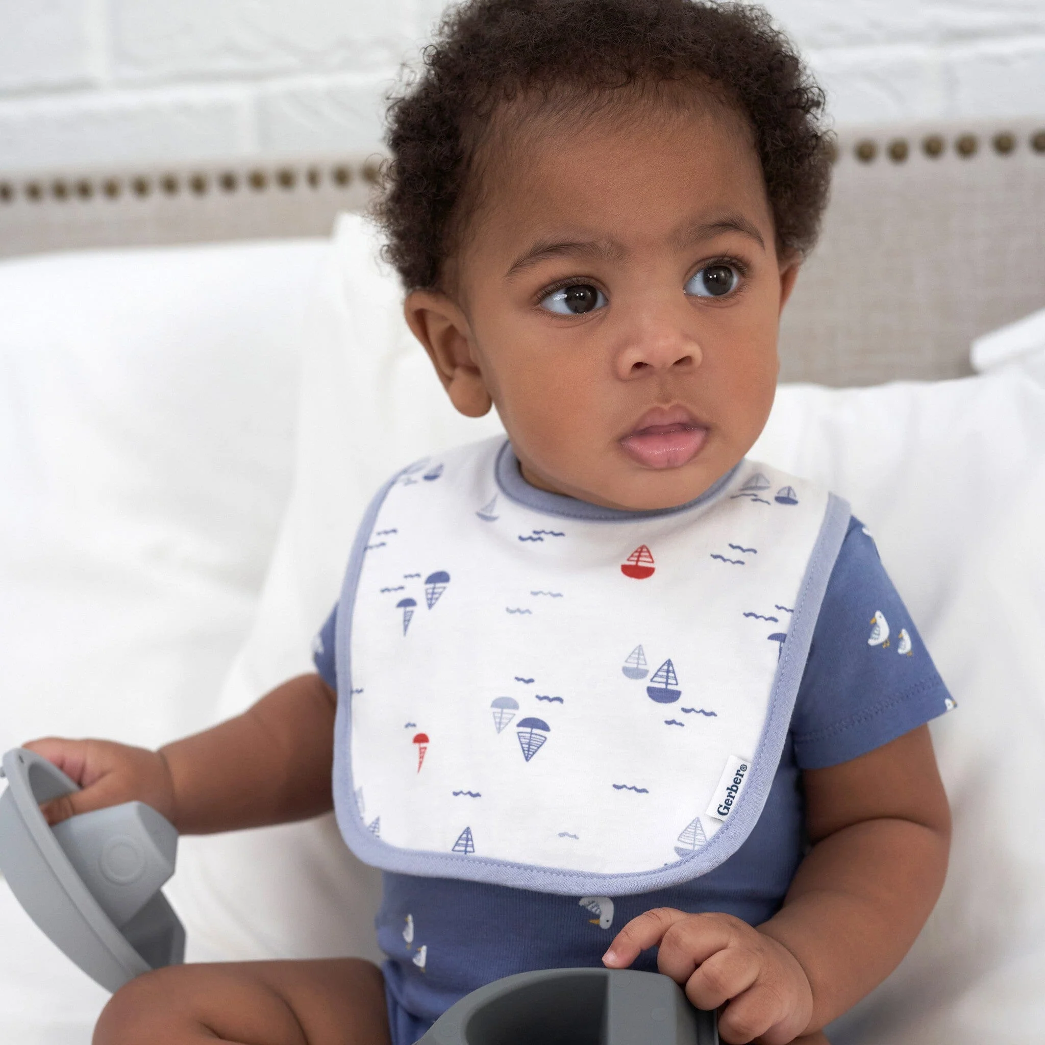 2-Pack Baby Boys Little Lighthouse Dribbler Bibs - Image 2