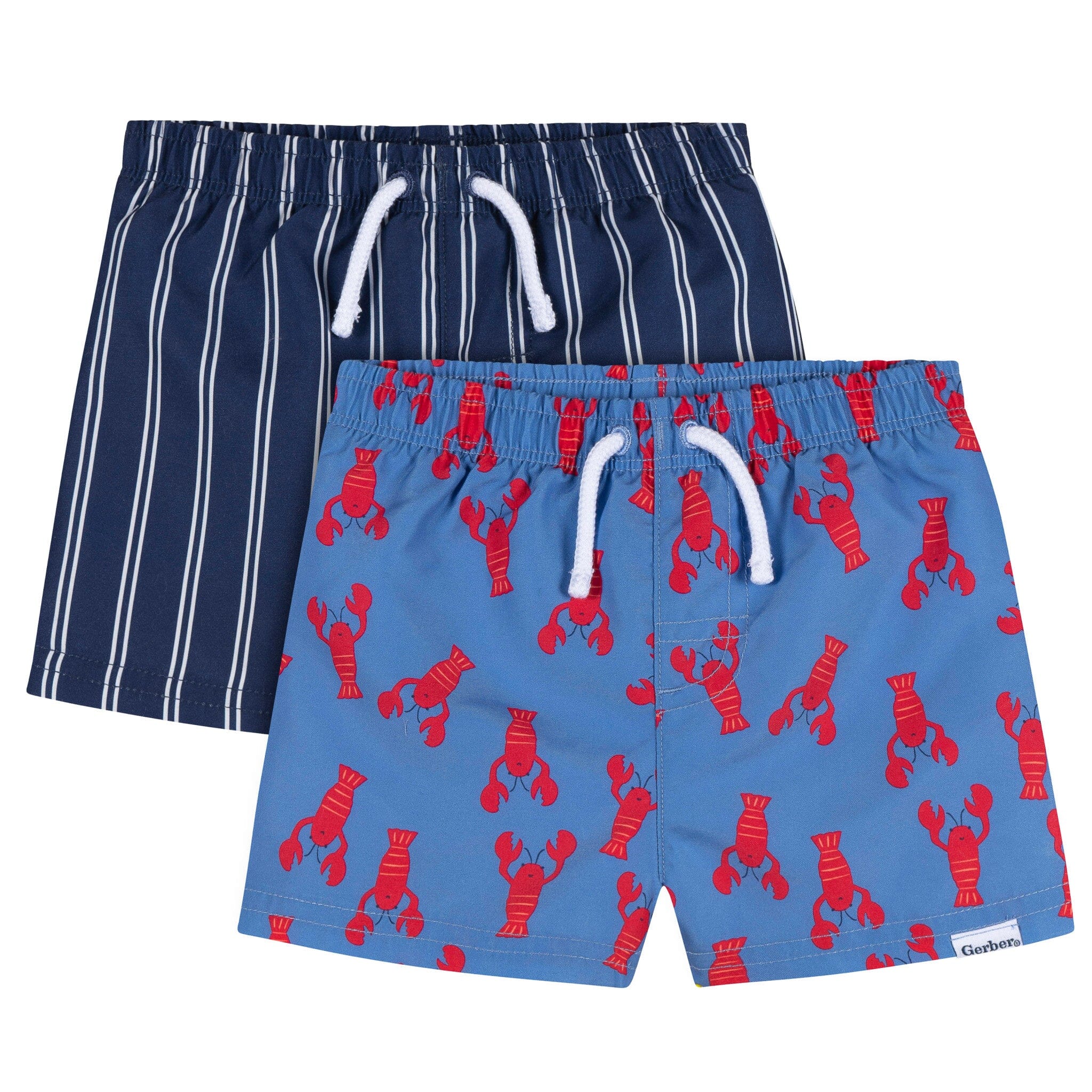 2-Pack Baby & Toddler Boys UPF 50+ Lobsters Swim Trunks