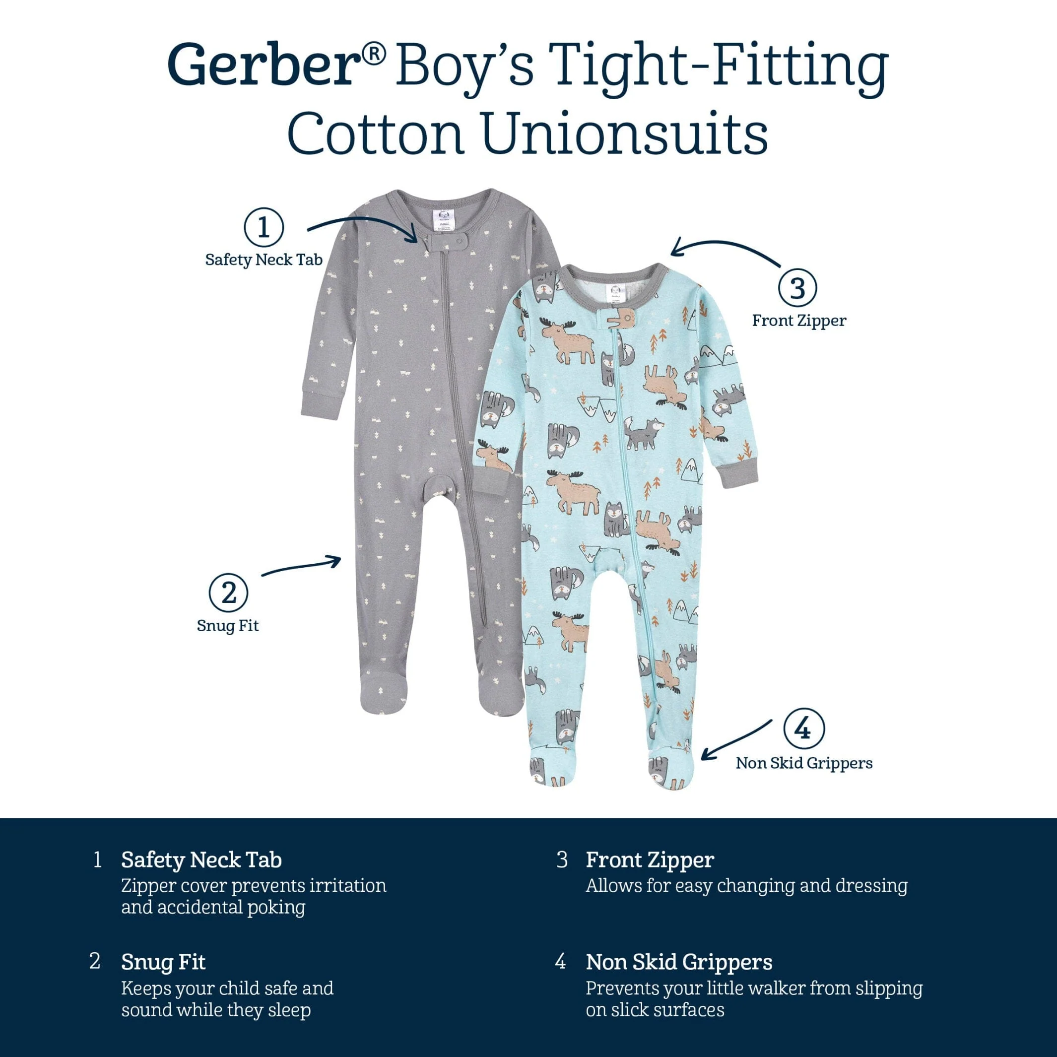 2-Pack Baby & Toddler Boys Polar Pals Snug Fit Footed Cotton Pajamas - Image 4