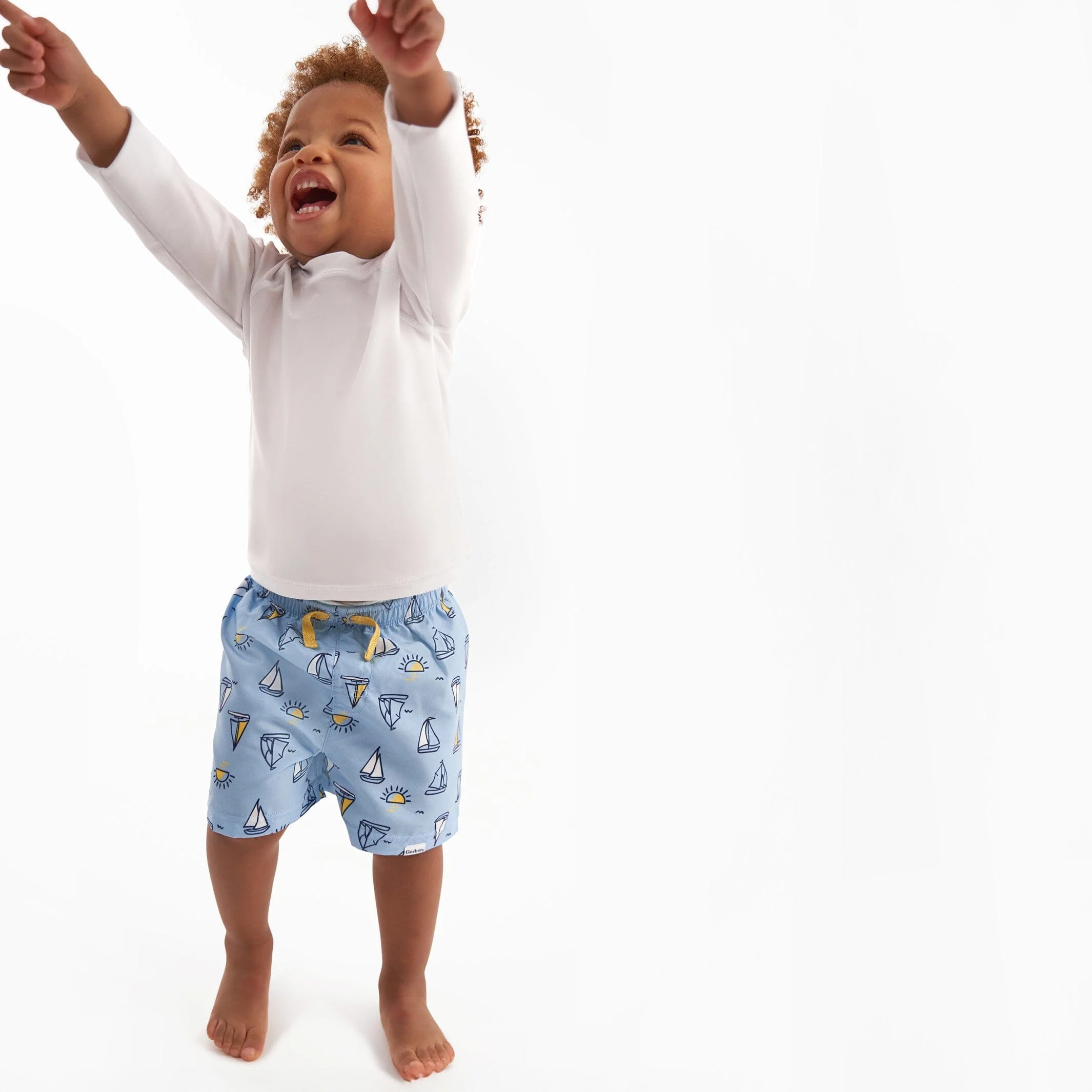 2-Pack Baby & Toddler Boys UPF 50+ Sailboats Swim Trunks - Image 2