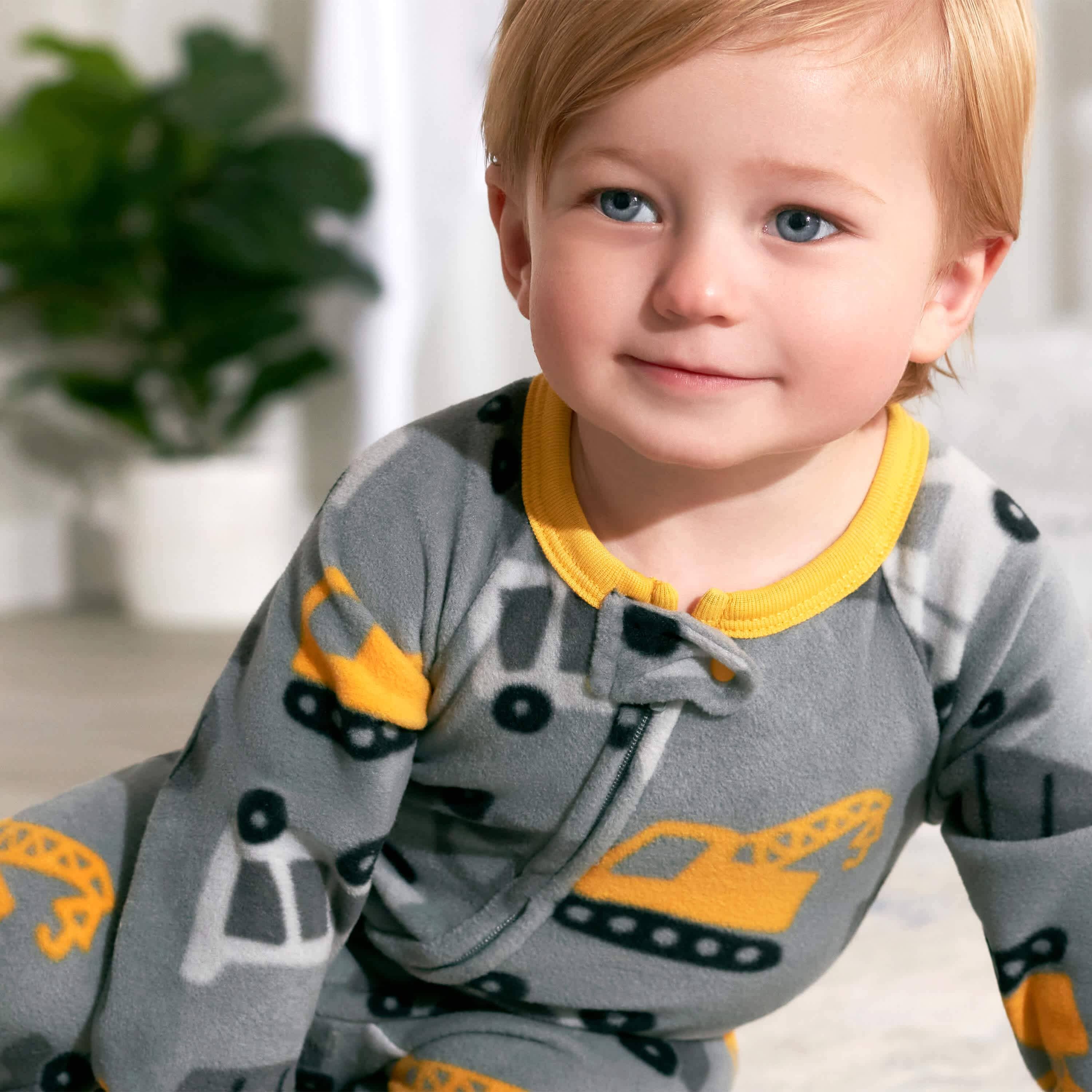 2-Pack Baby & Toddler Boys Construction Trucks Fleece Pajamas - Image 3
